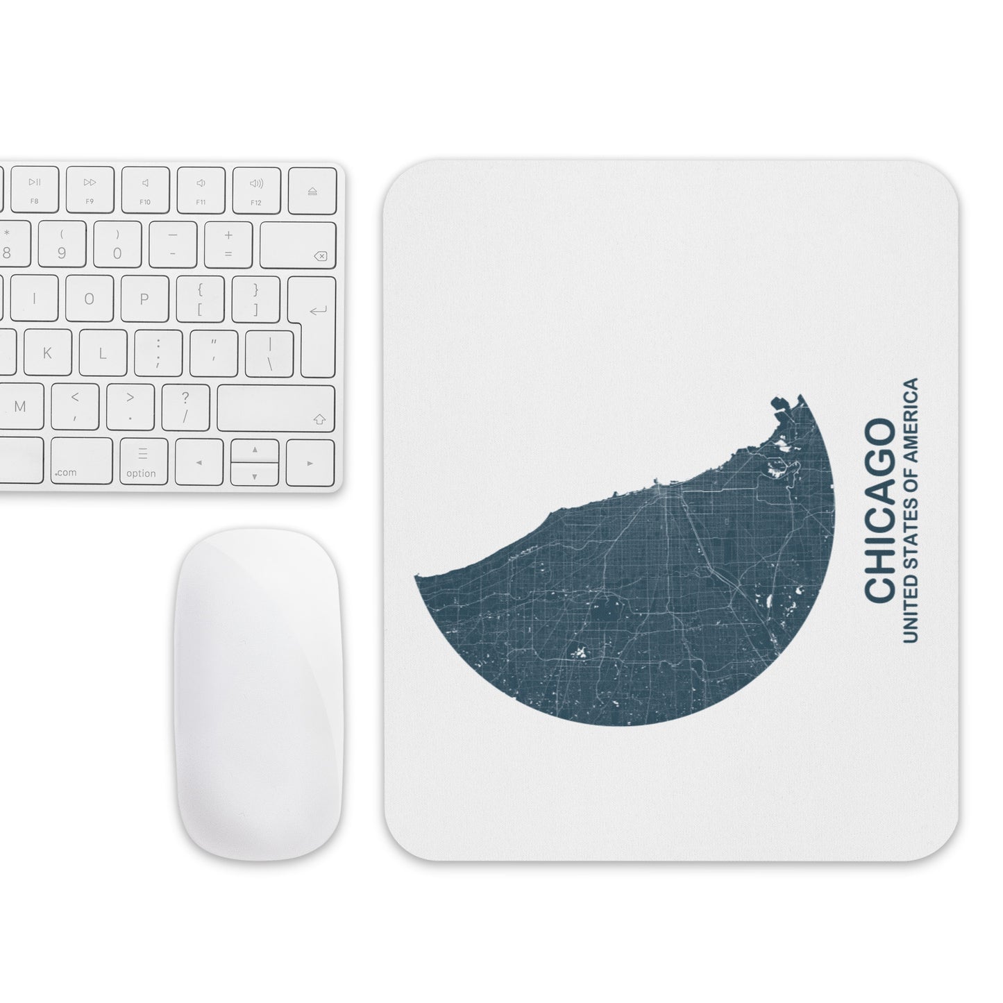 Chicago Circular Blue Map Mouse Pad
