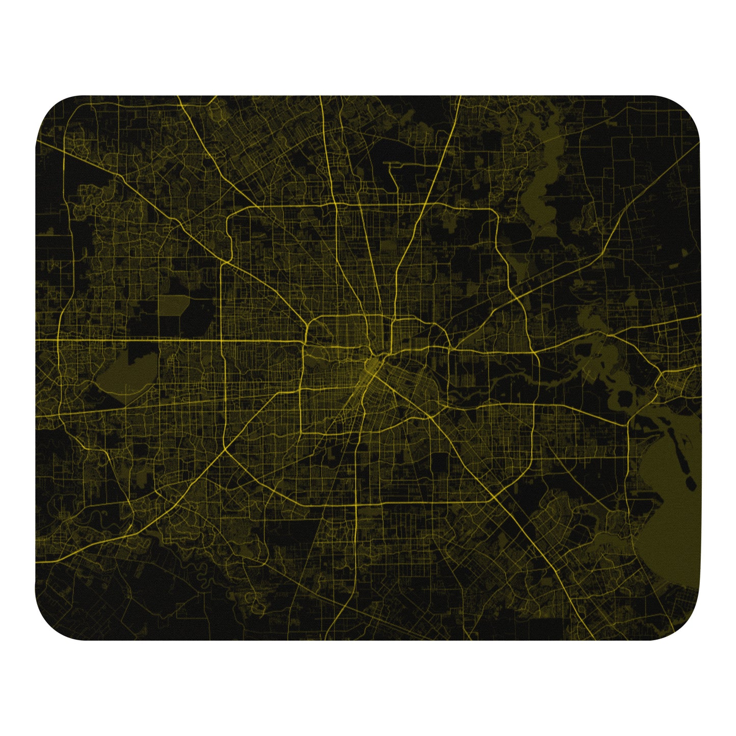 Houston Black and Yellow Map Mouse Pad