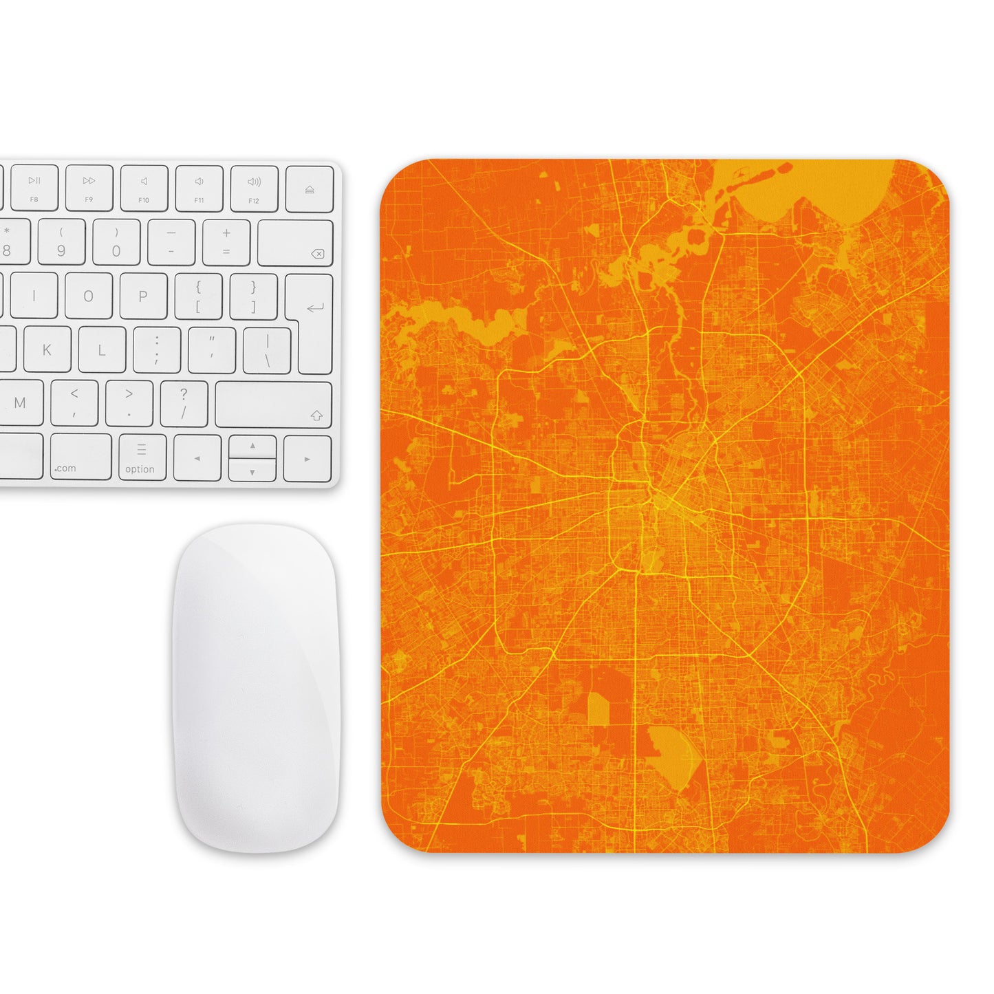 Houston Orange and Yellow Map Mouse Pad