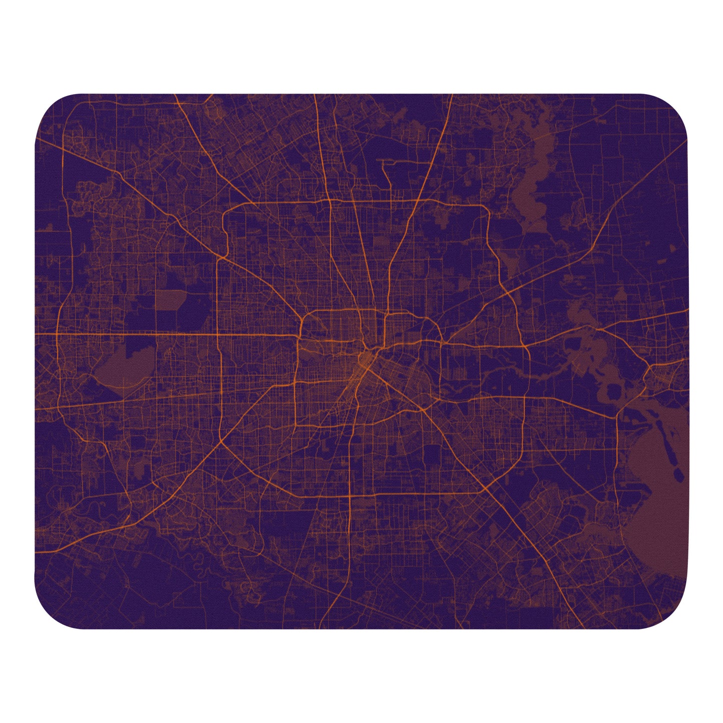 Houston Purple and Orange Map Mouse Pad
