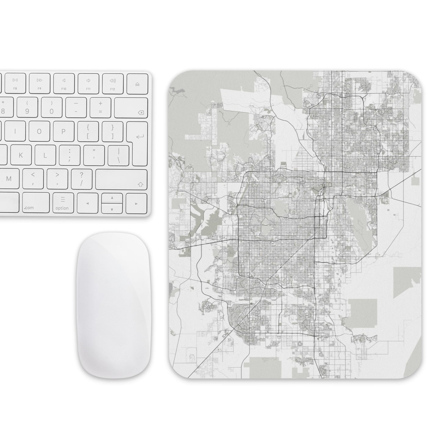 Phoenix White Map Mouse Pad