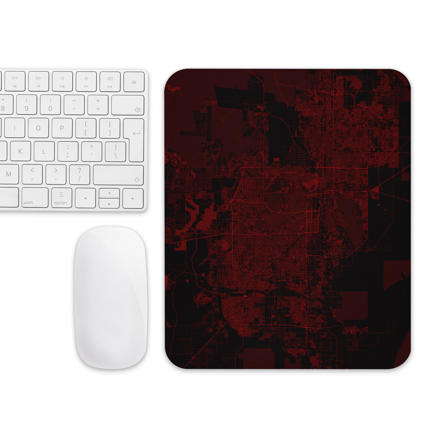 Phoenix Black and Red Map Mouse Pad