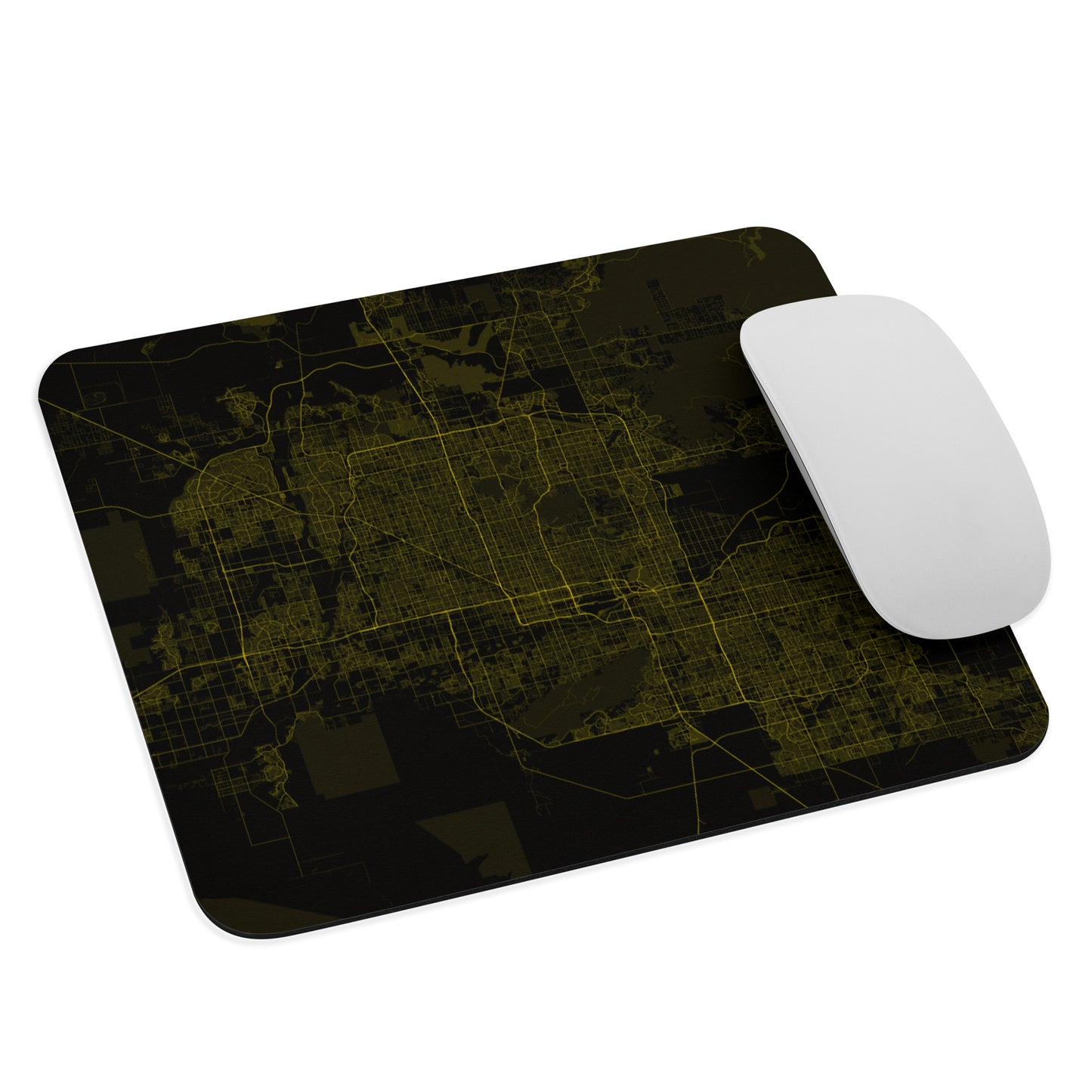 Phoenix Black and Yellow Map Mouse Pad
