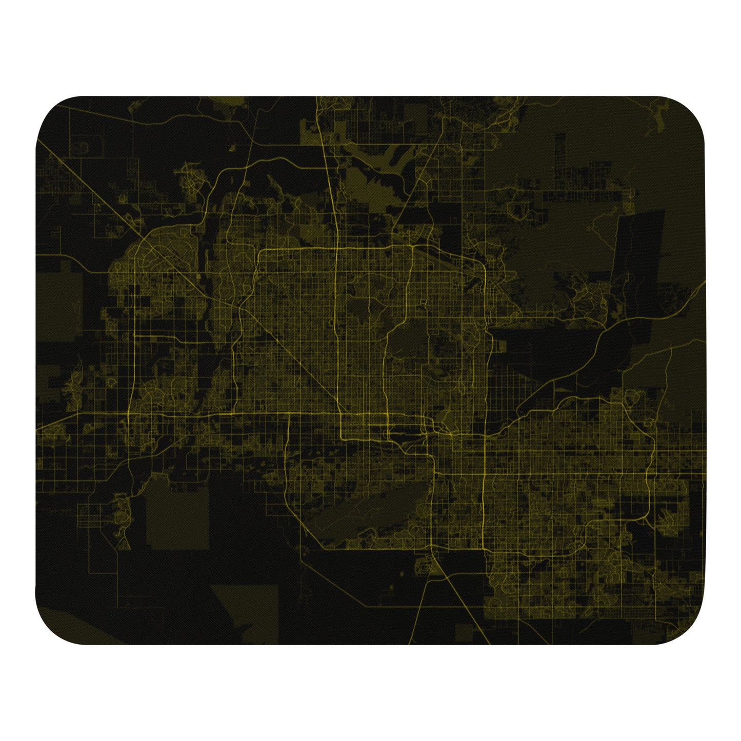 Phoenix Black and Yellow Map Mouse Pad
