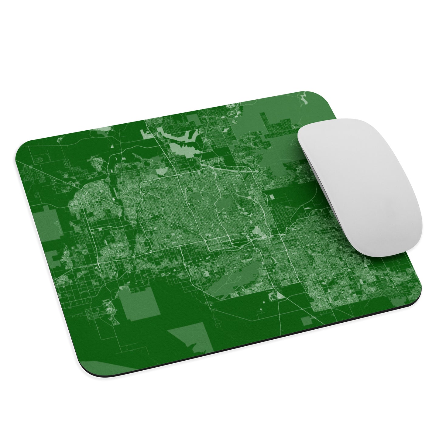Phoenix Green and White Map Mouse Pad