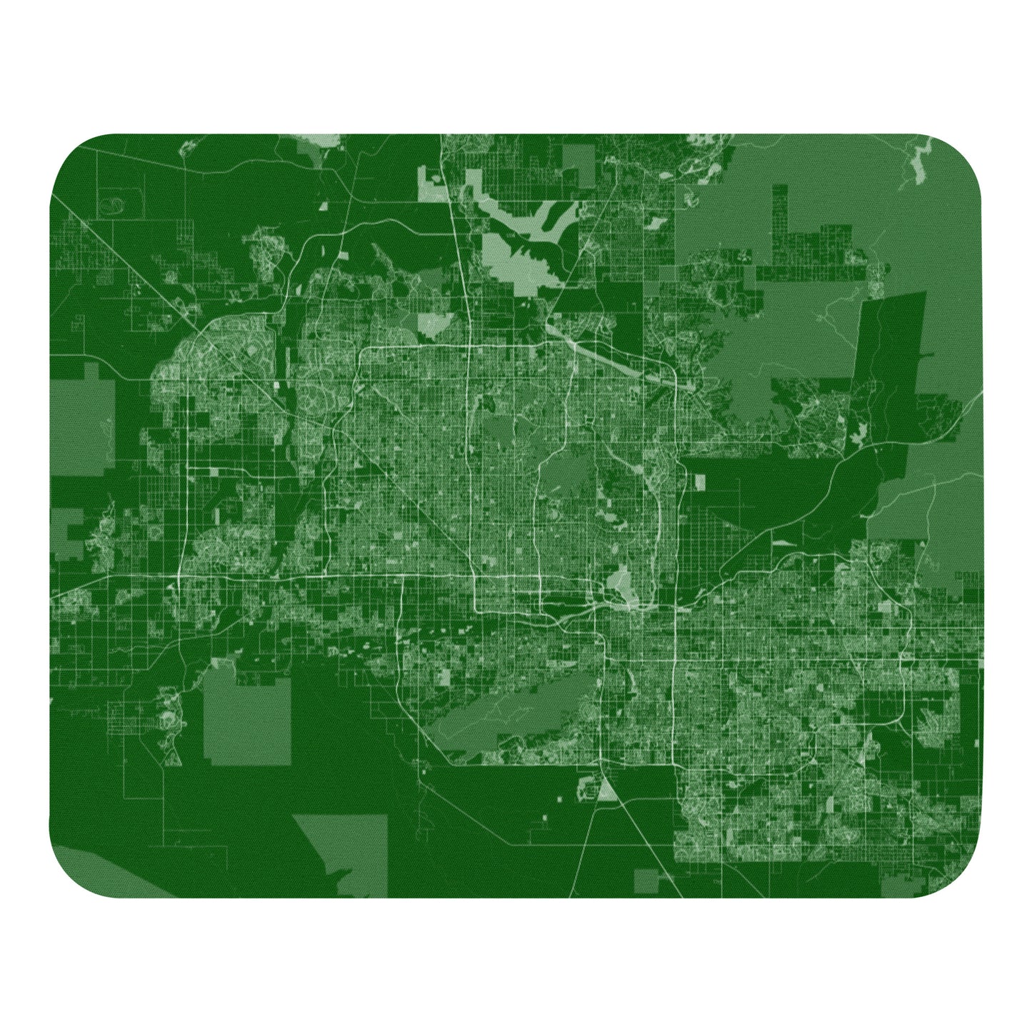 Phoenix Green and White Map Mouse Pad