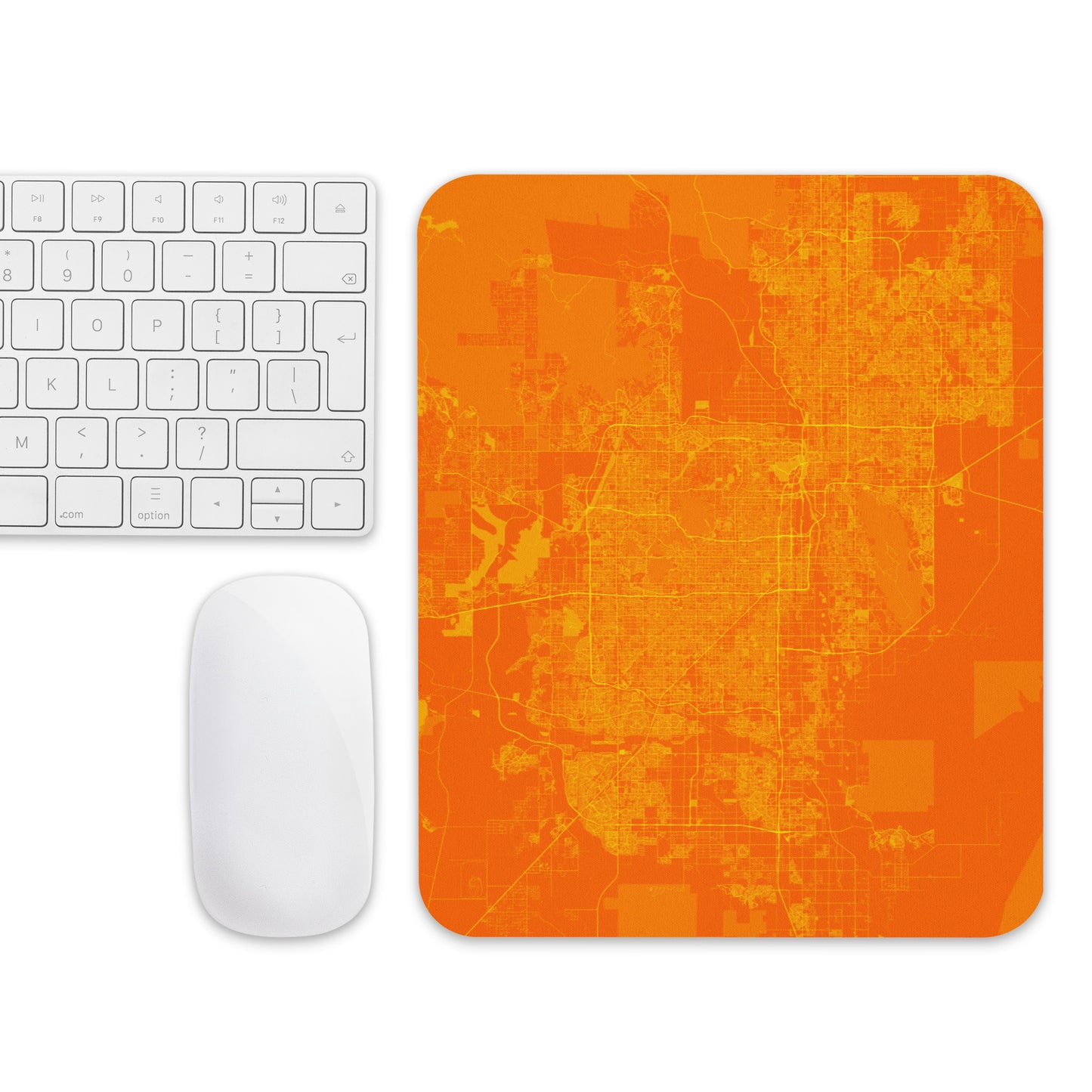 Phoenix Orange and Yellow Map Mouse Pad