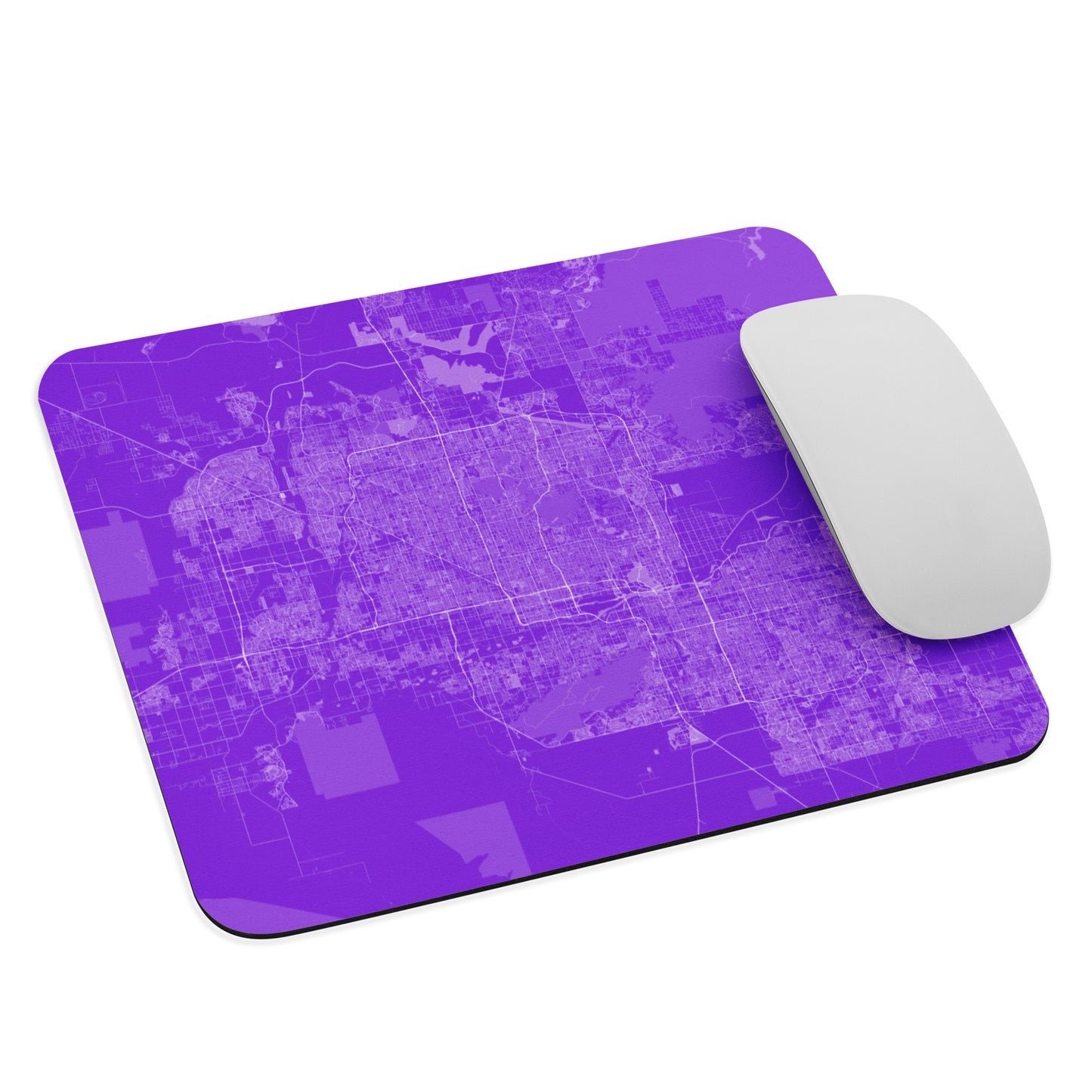 Phoenix Purple and White Map Mouse Pad