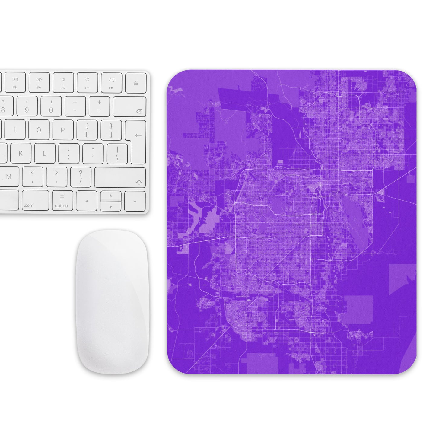 Phoenix Purple and White Map Mouse Pad