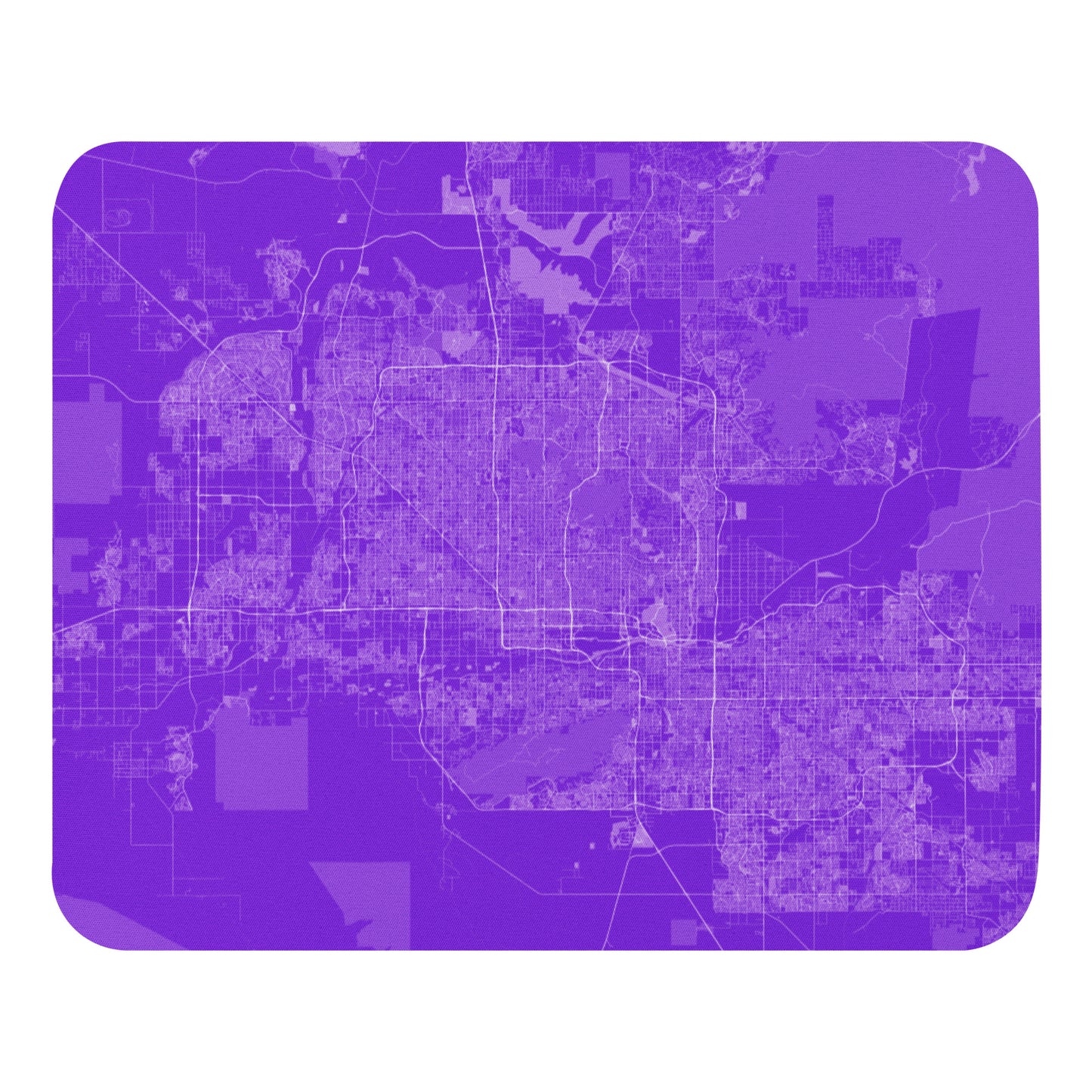 Phoenix Purple and White Map Mouse Pad
