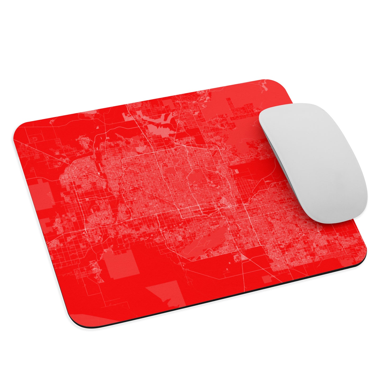 Phoenix Red and White Map Mouse Pad