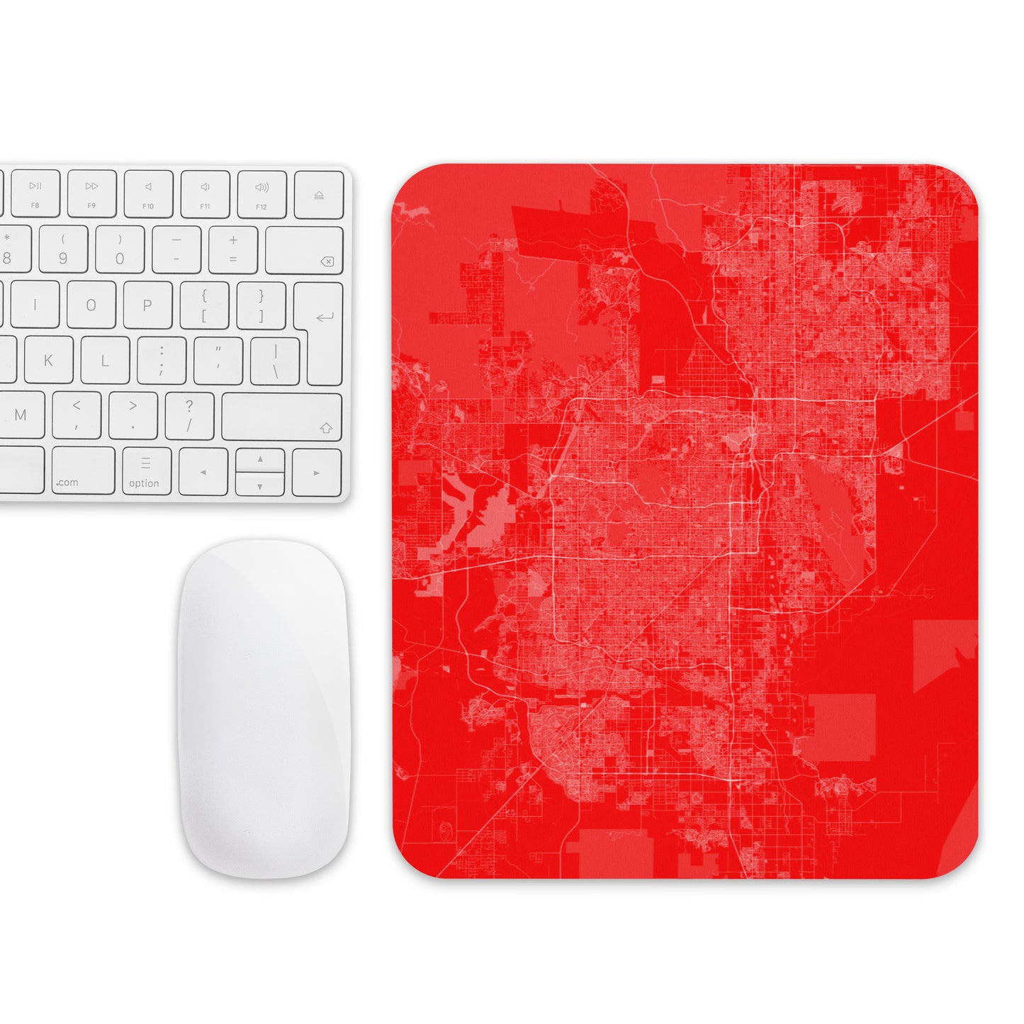 Phoenix Red and White Map Mouse Pad