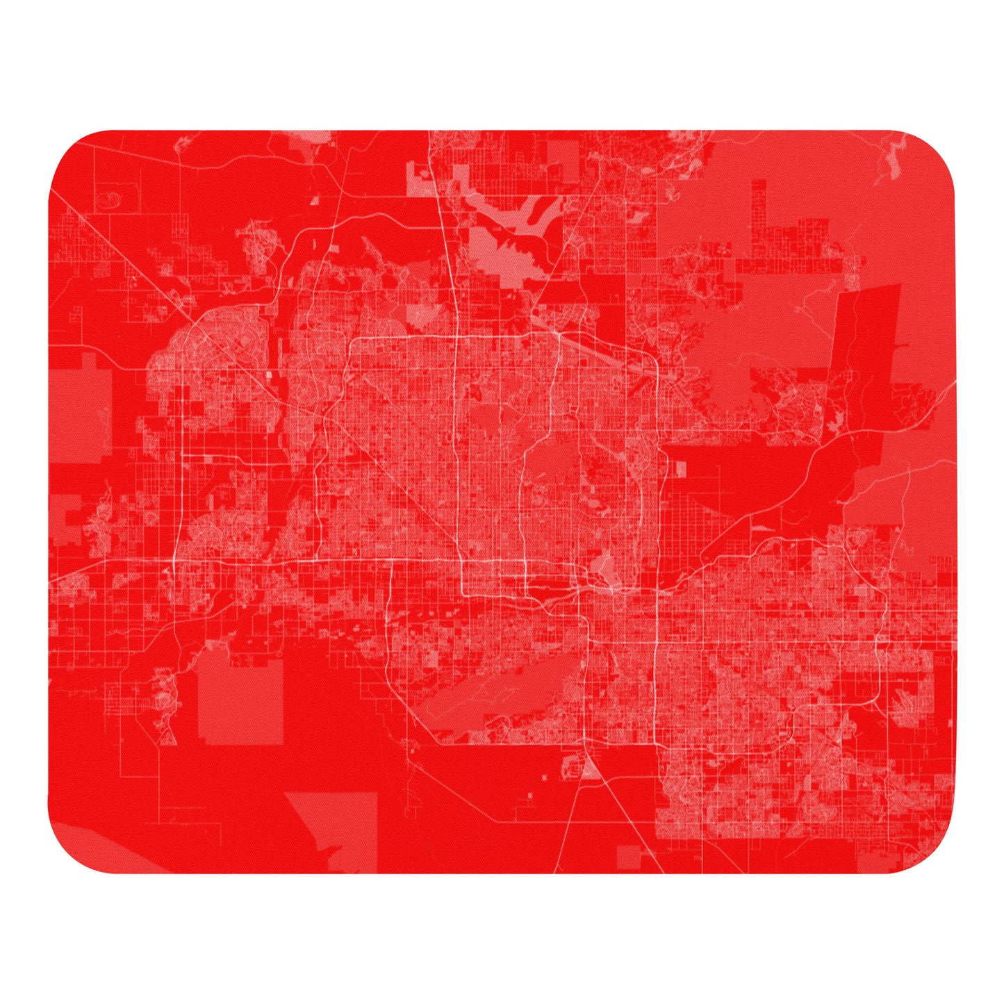Phoenix Red and White Map Mouse Pad