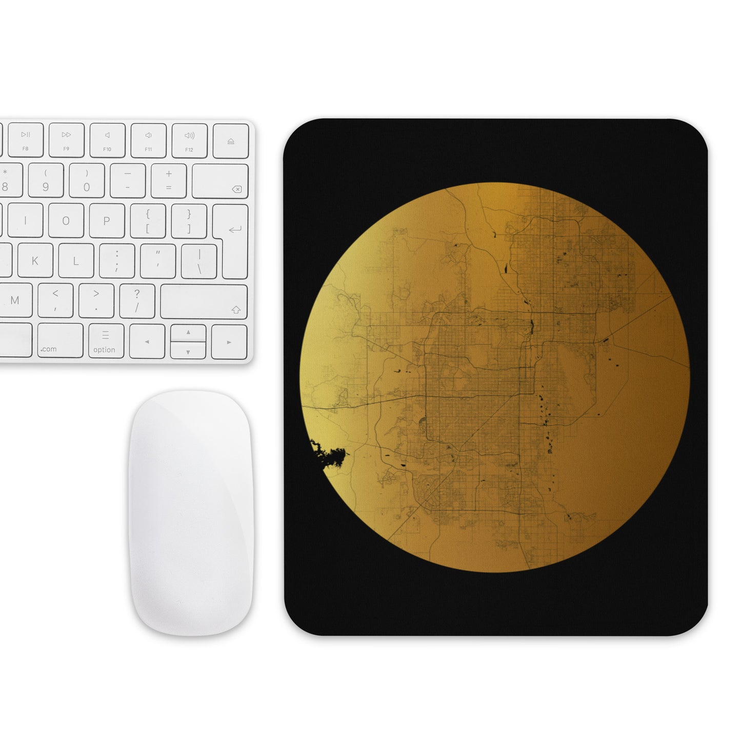 Phoenix Gold on Black Map Mouse Pad