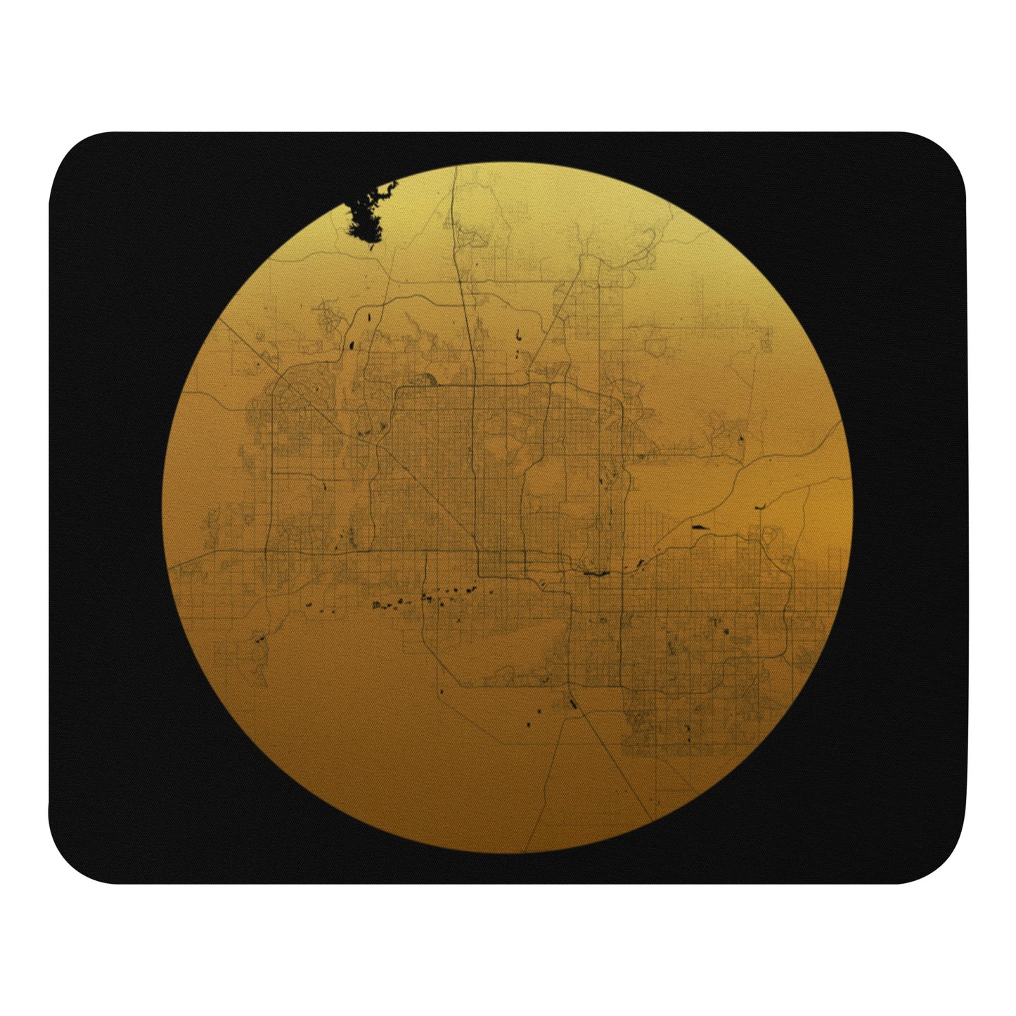 Phoenix Gold on Black Map Mouse Pad