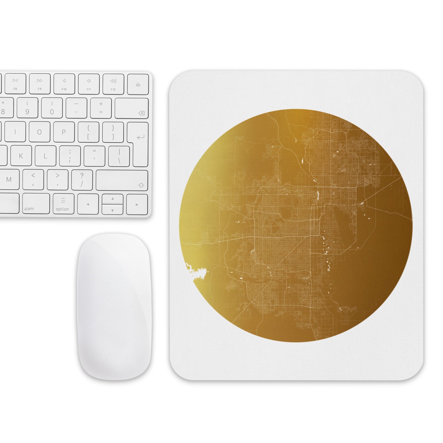 Phoenix Gold on White Map Mouse Pad