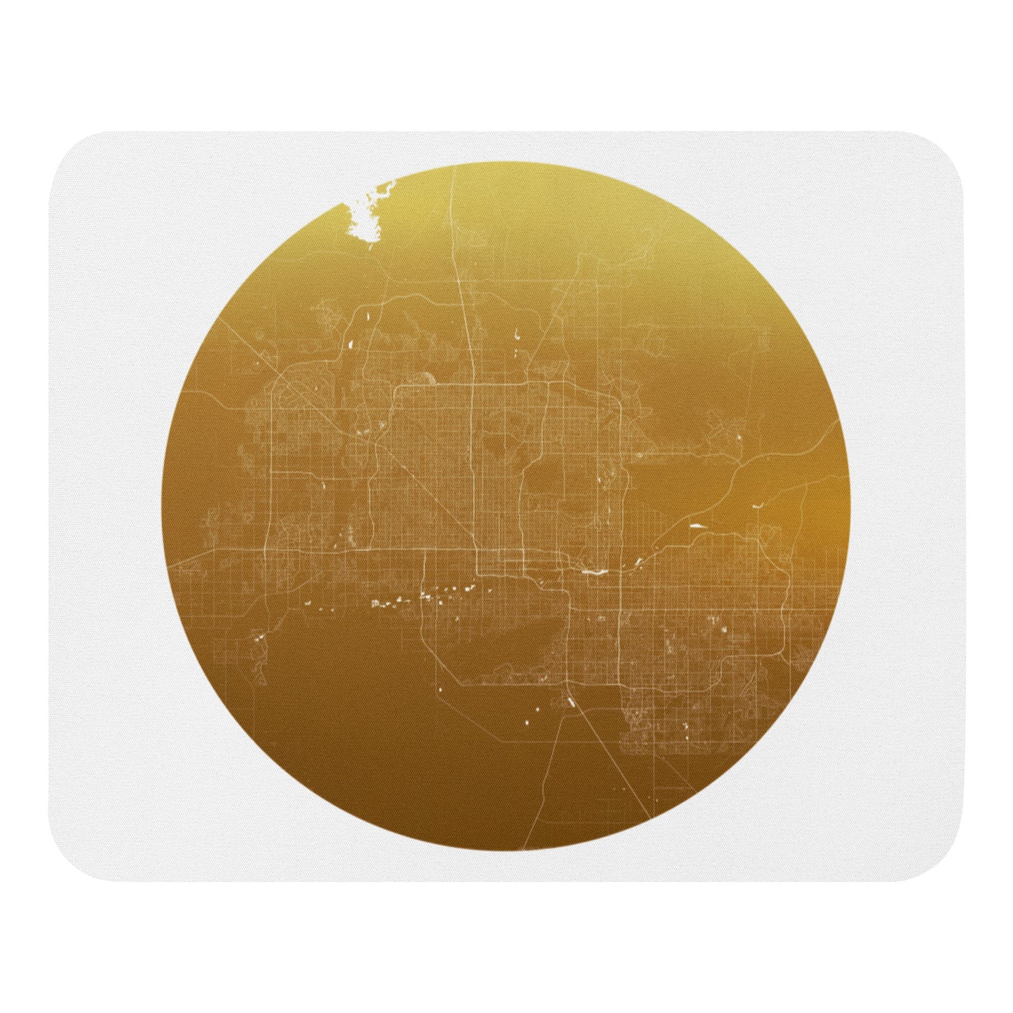 Phoenix Gold on White Map Mouse Pad