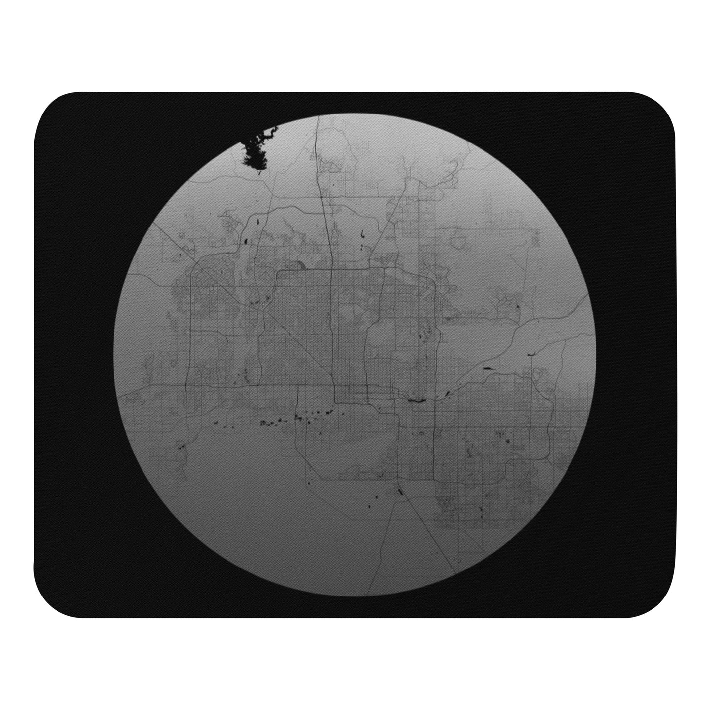 Phoenix Silver on Black Map Mouse Pad