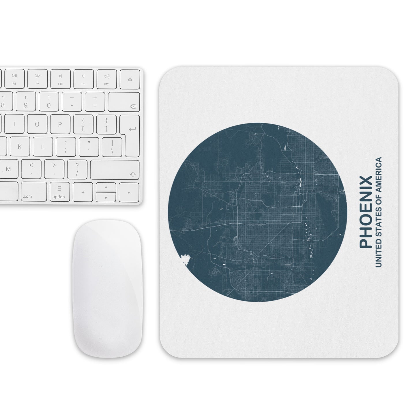 Phoenix Circular Blue Map Mouse Pad