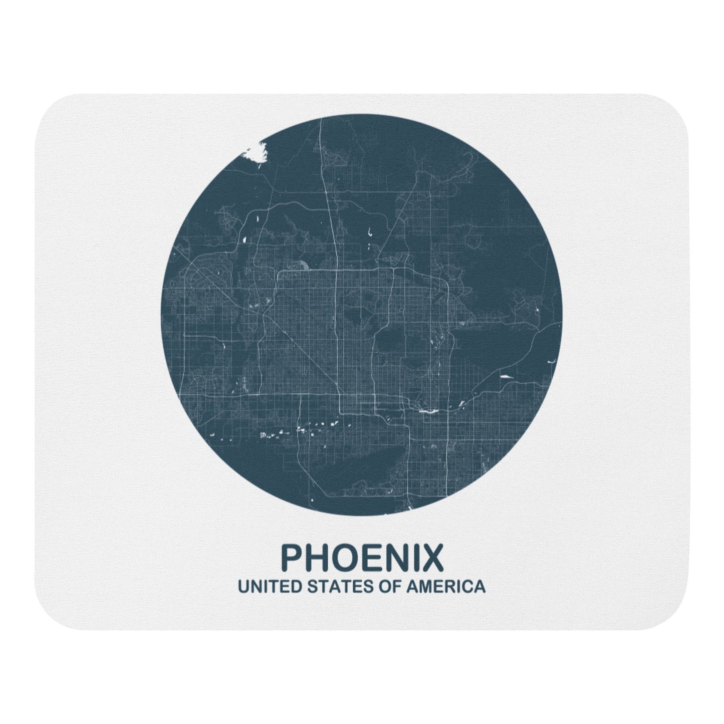 Phoenix Circular Blue Map Mouse Pad