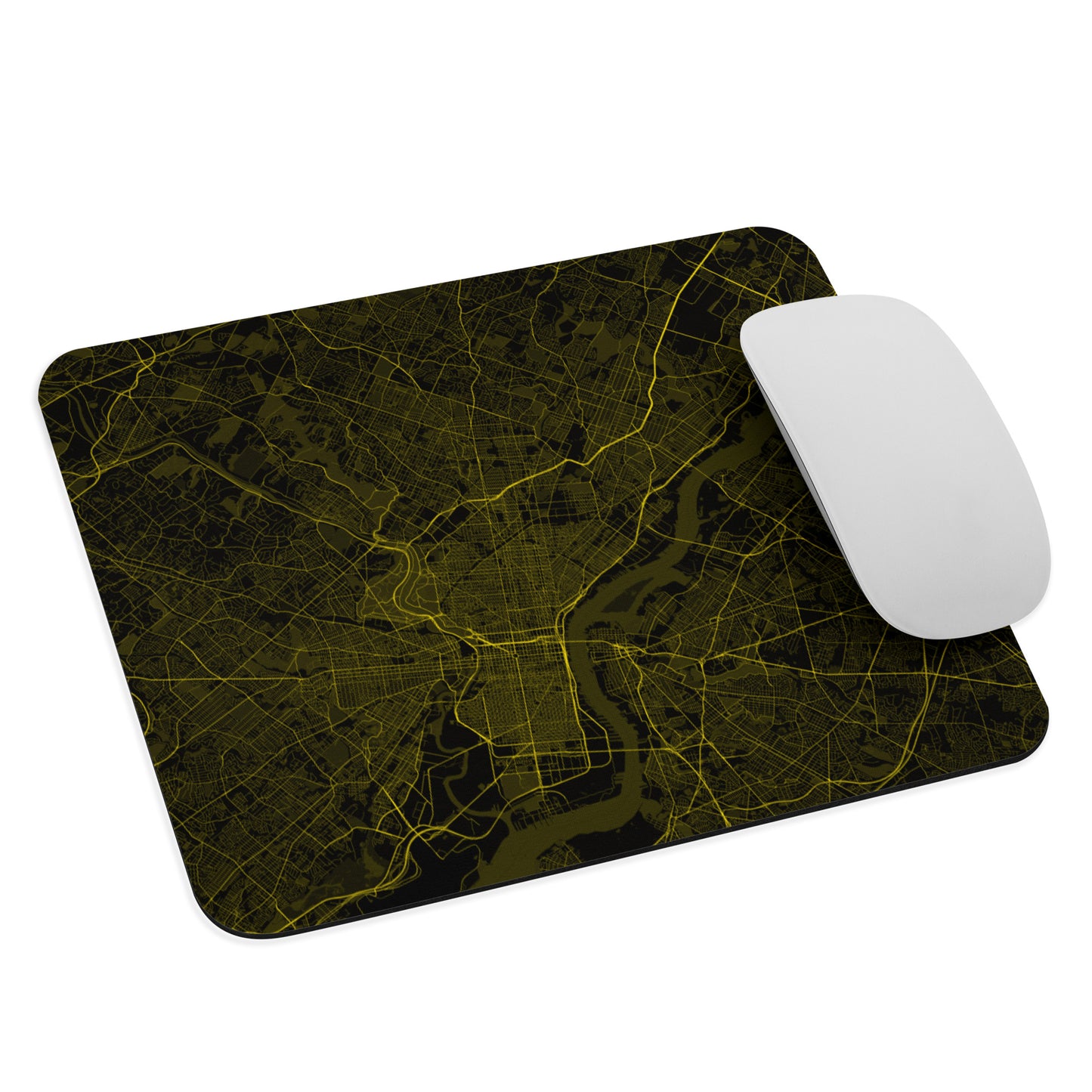 Philadelphia Black and Yellow Map Mouse Pad