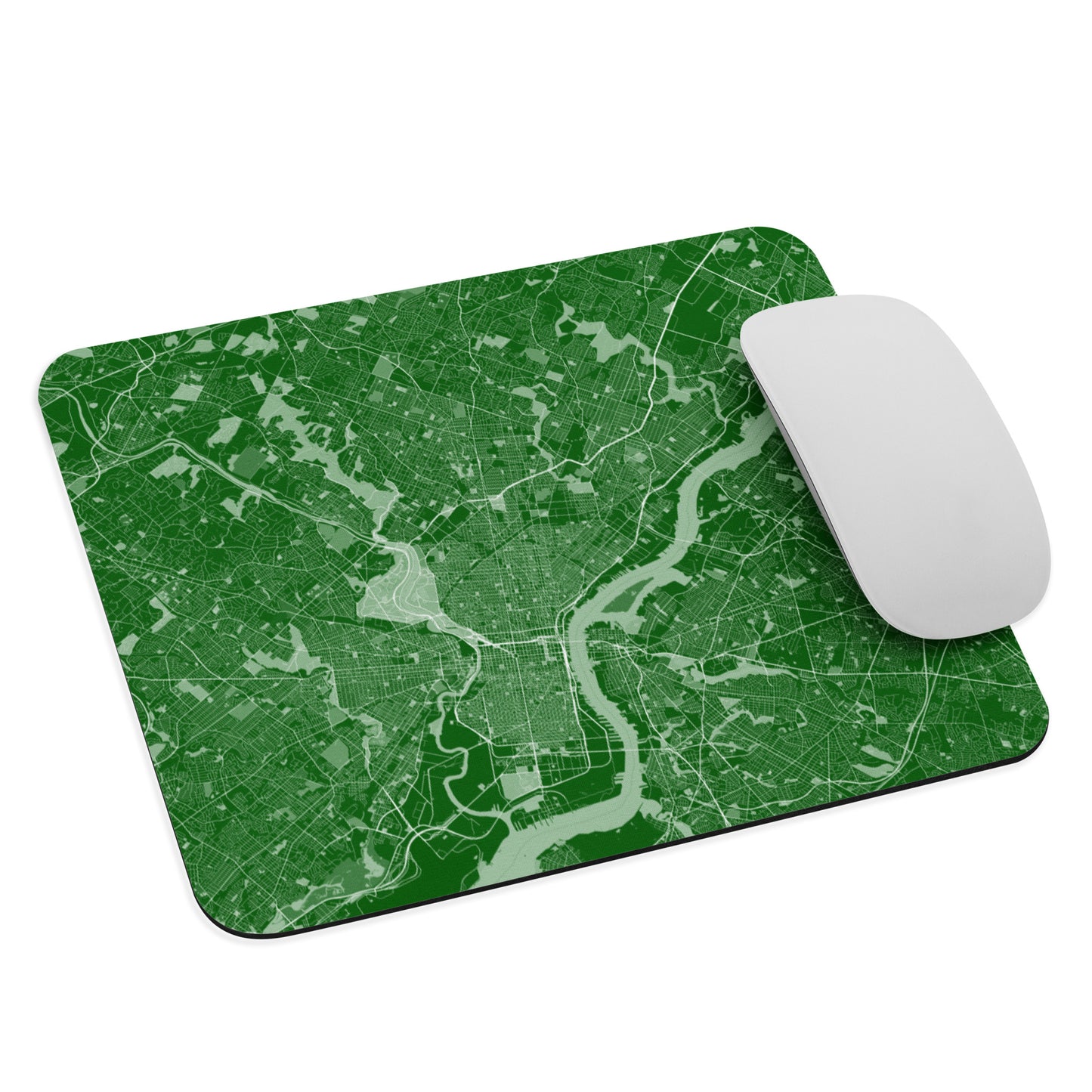 Philadelphia Green and White Map Mouse Pad