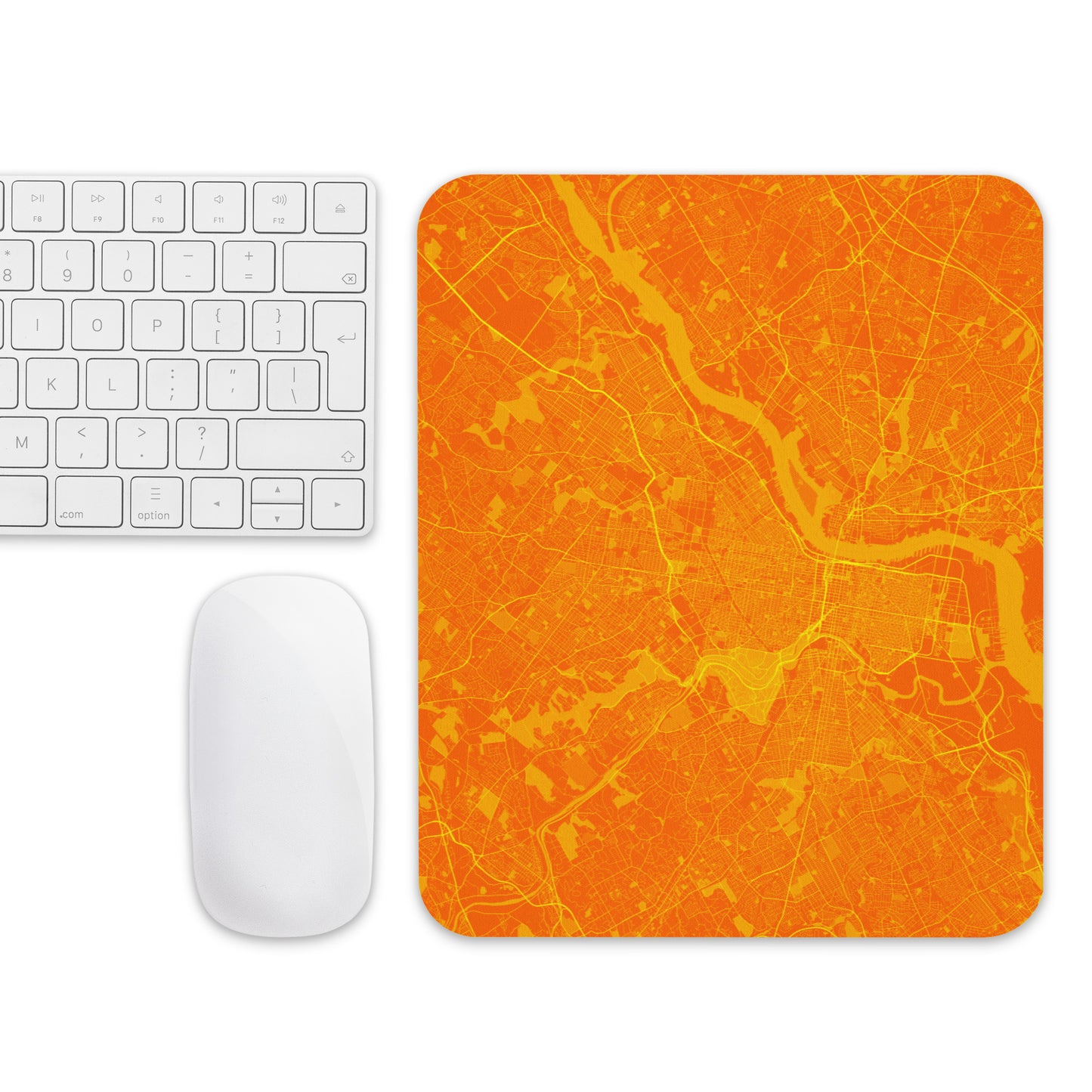 Philadelphia Orange and Yellow Map Mouse Pad