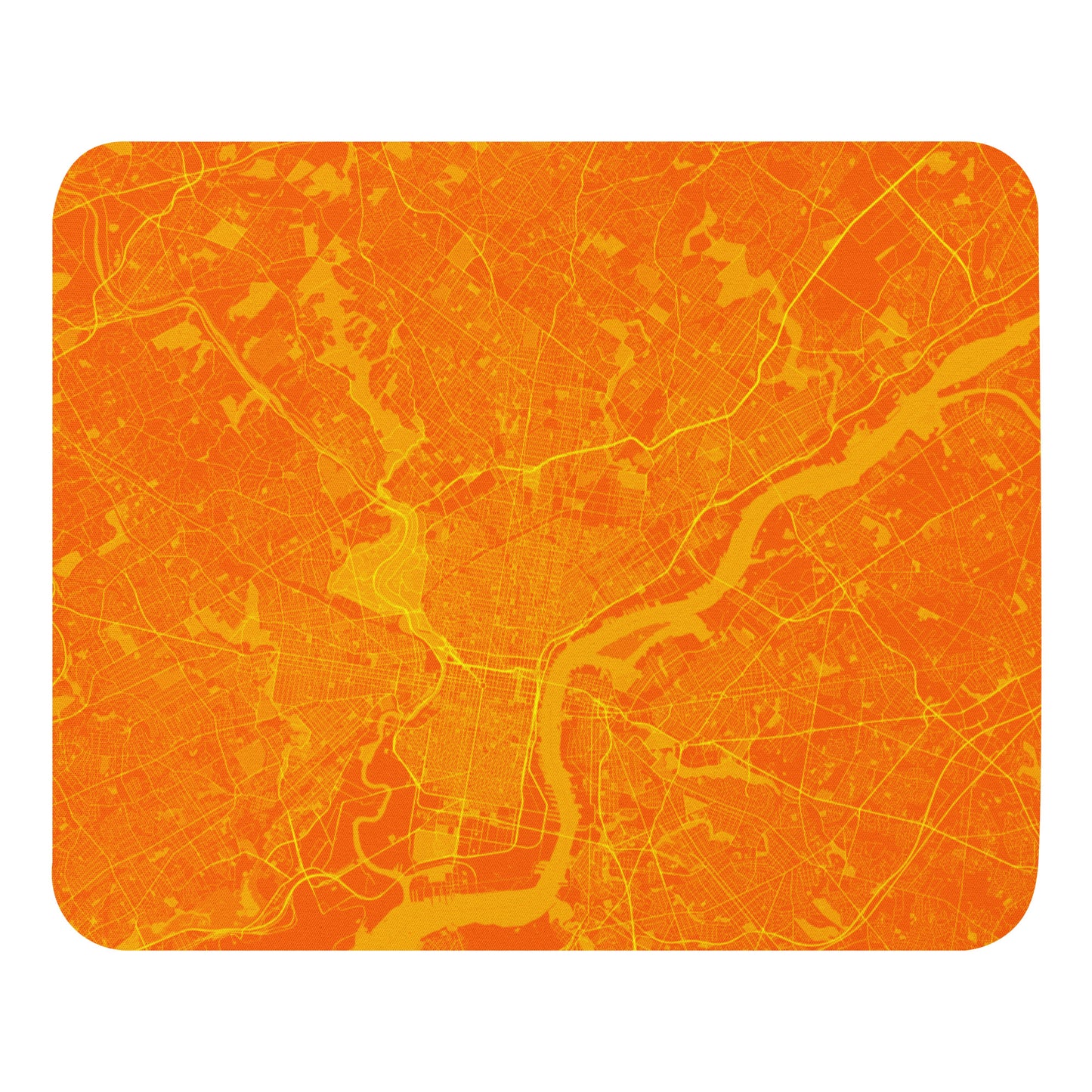 Philadelphia Orange and Yellow Map Mouse Pad