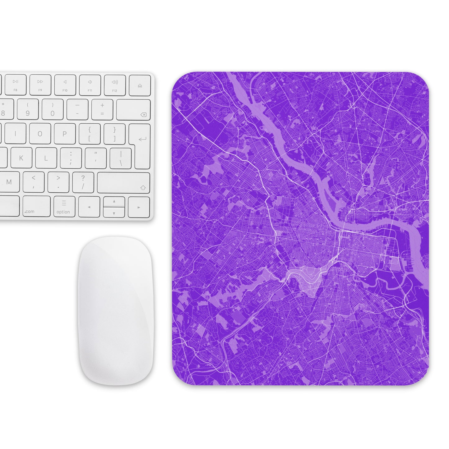 Philadelphia Purple and White Map Mouse Pad
