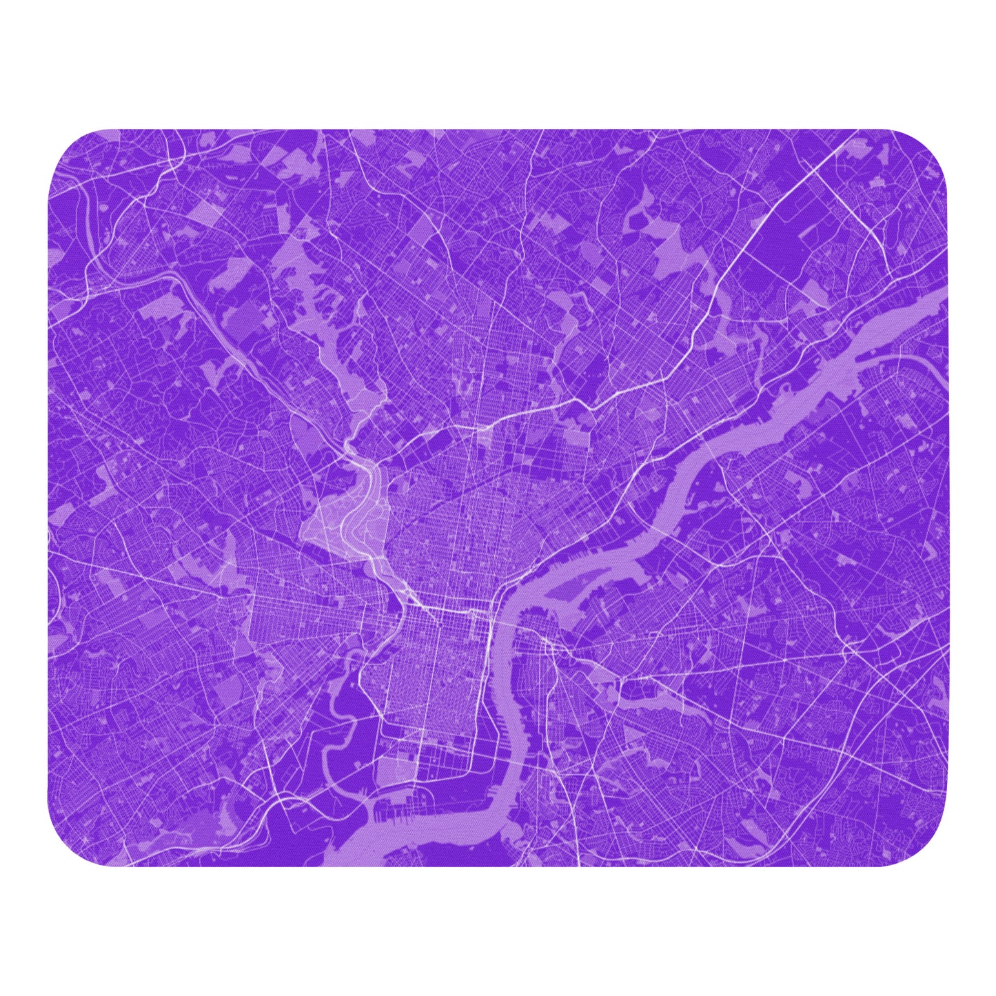 Philadelphia Purple and White Map Mouse Pad