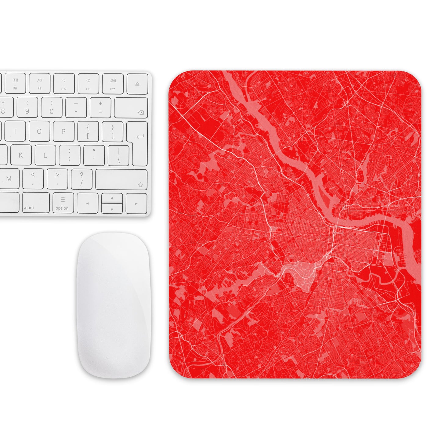 Philadelphia Red and White Map Mouse Pad