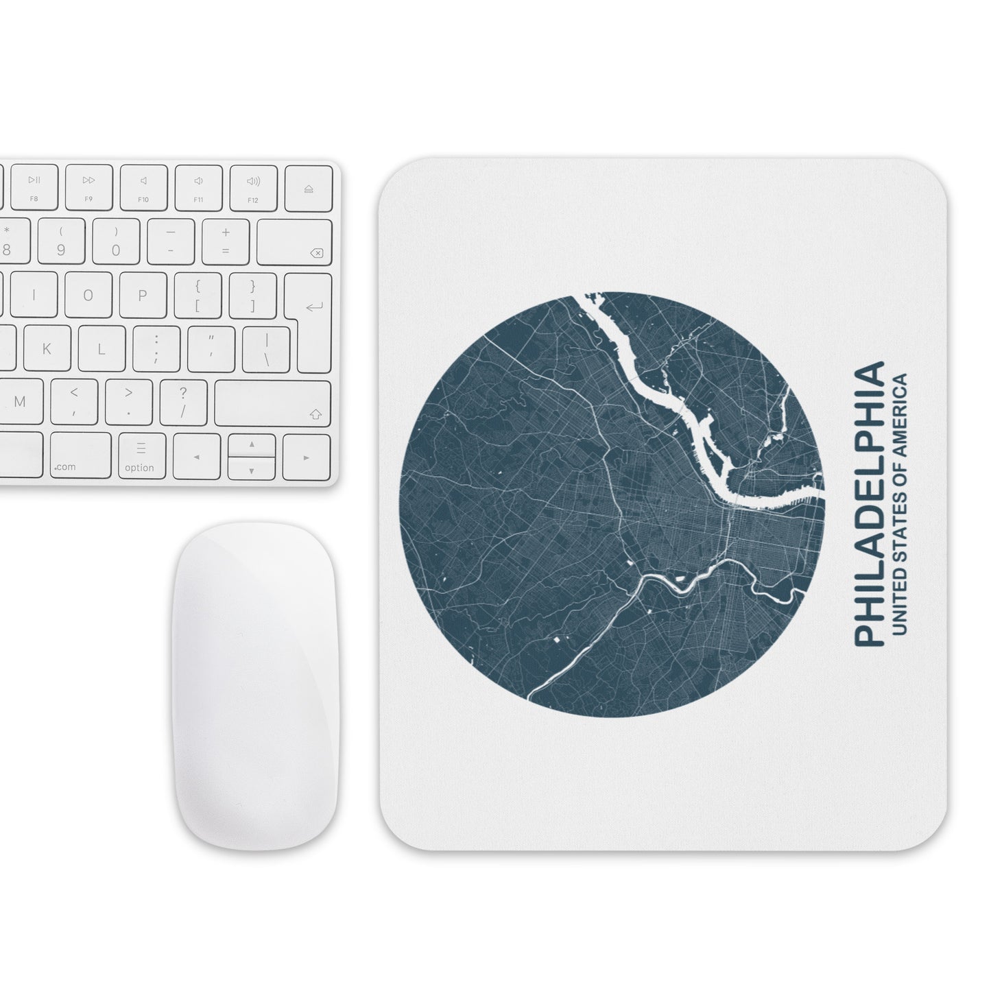 Philadelphia Circular Blue Map Mouse Pad