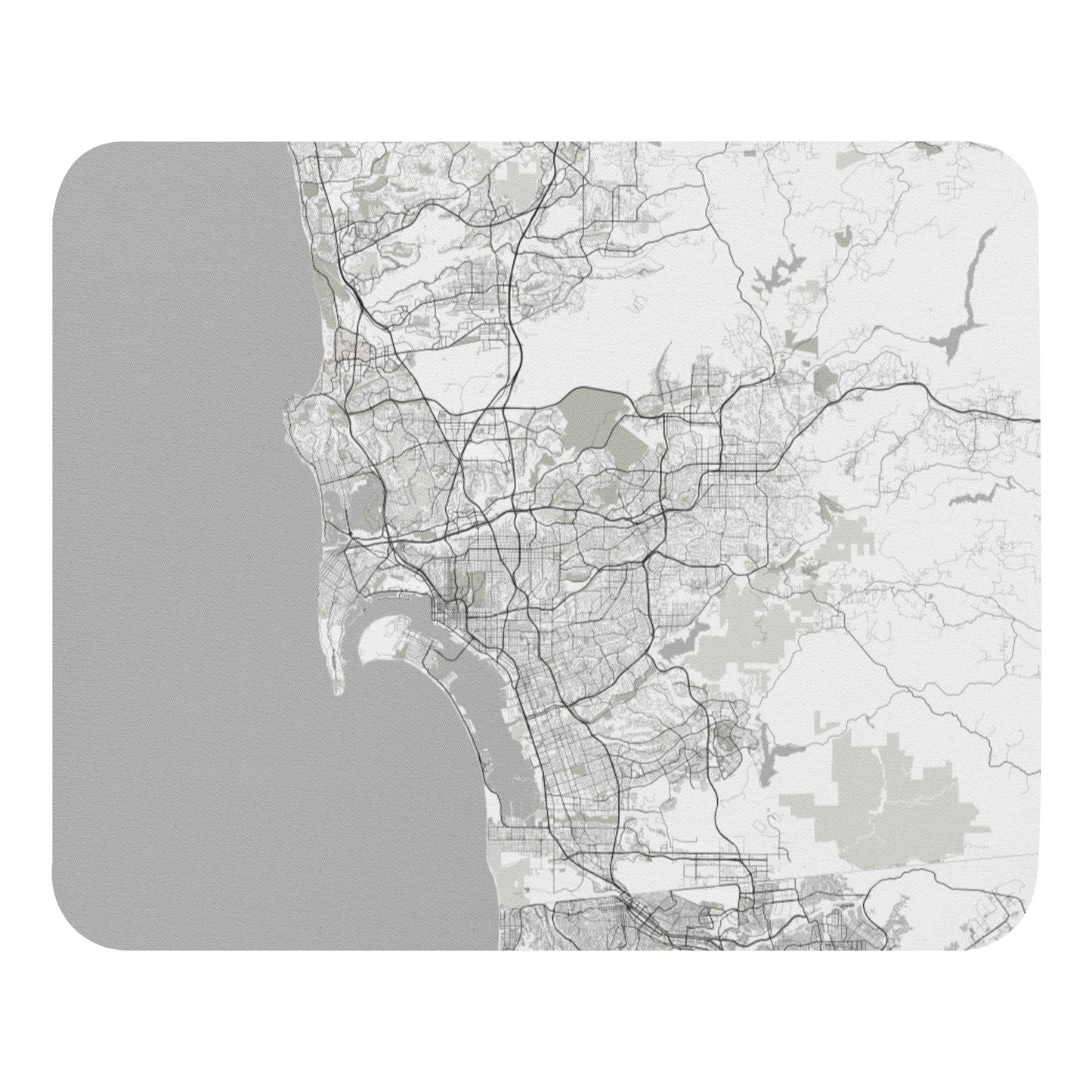San Diego White Map Mouse Pad