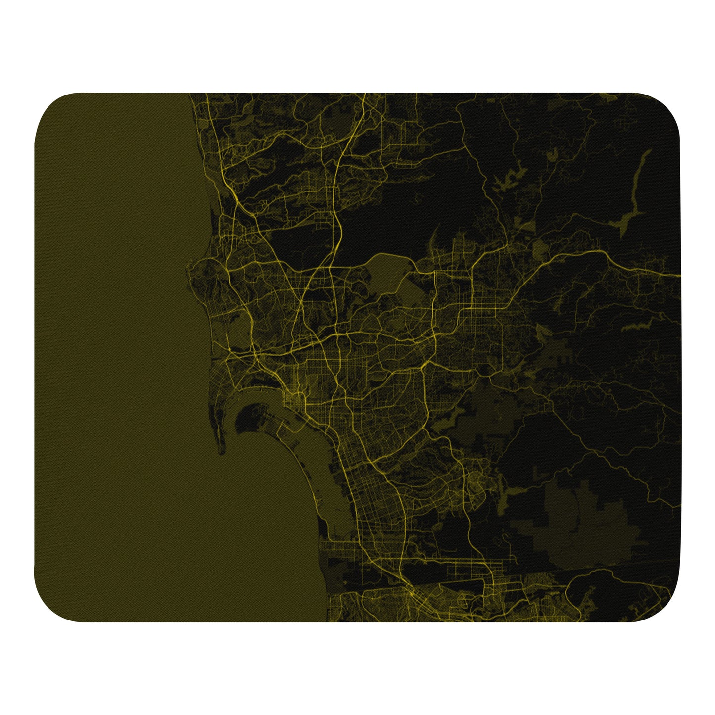 San Diego Black and Yellow Map Mouse Pad