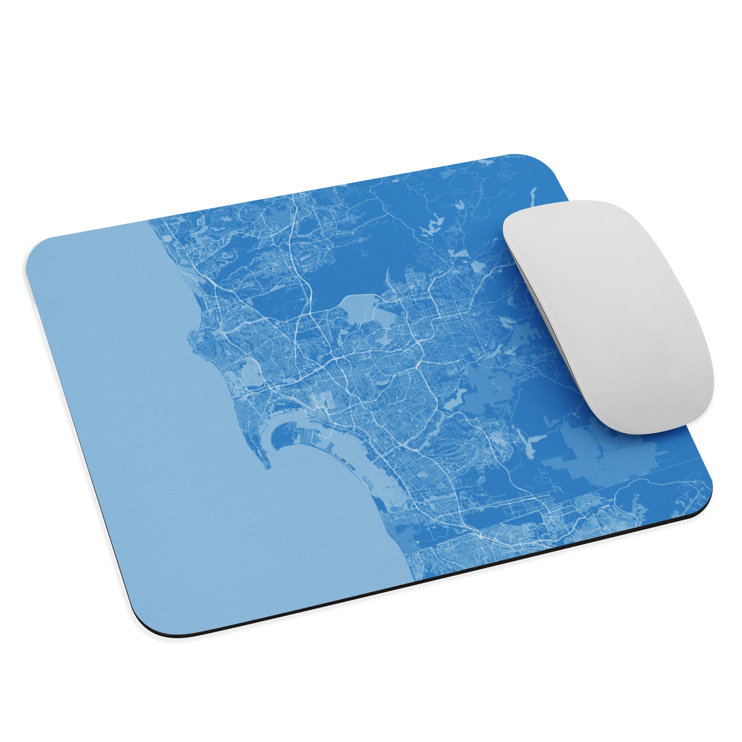 San Diego Blue and White Map Mouse Pad