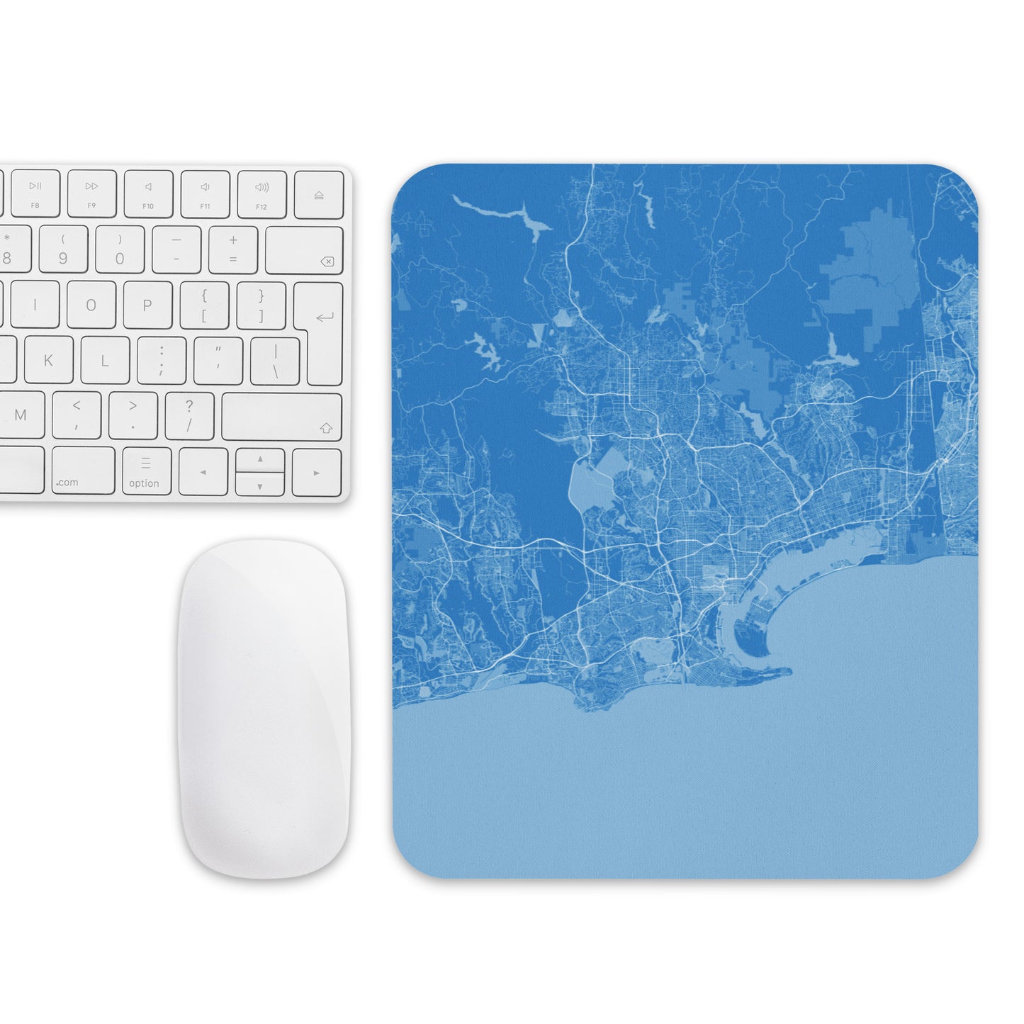 San Diego Blue and White Map Mouse Pad