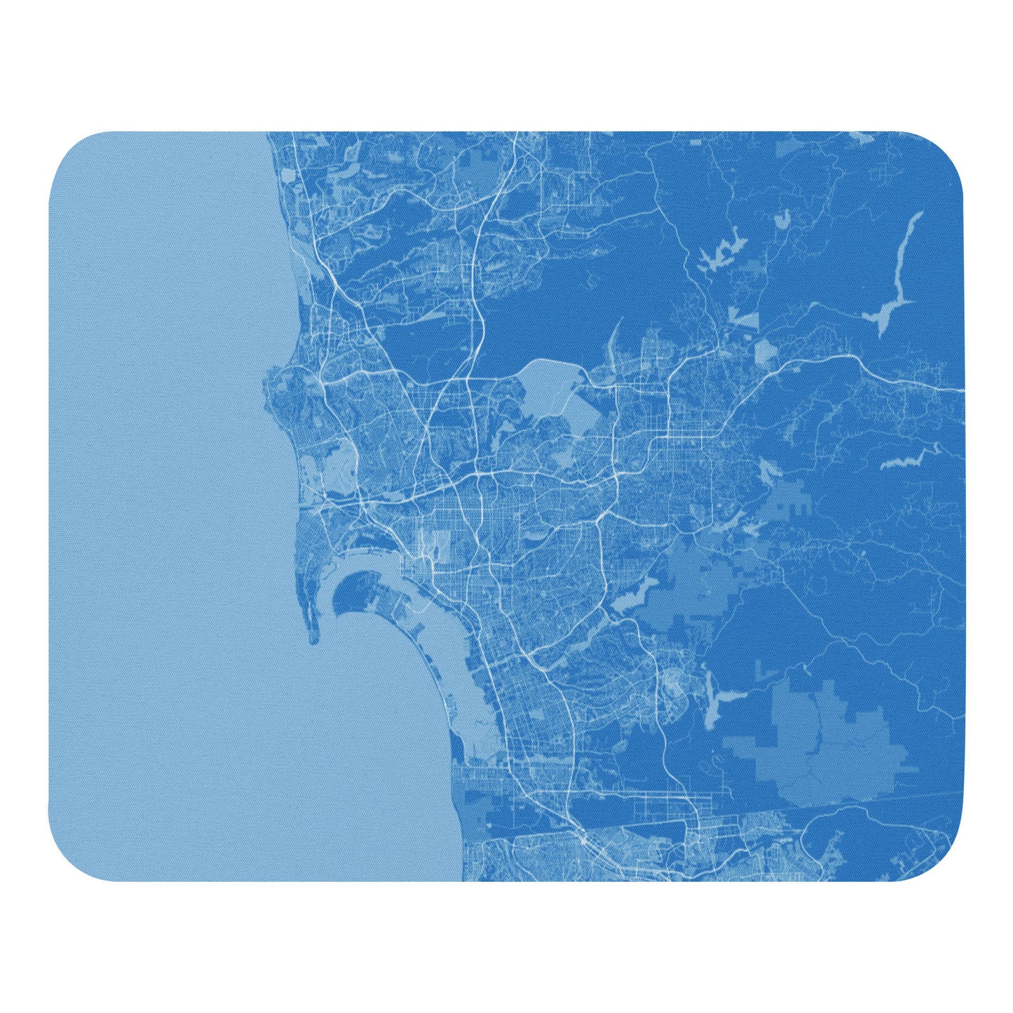 San Diego Blue and White Map Mouse Pad