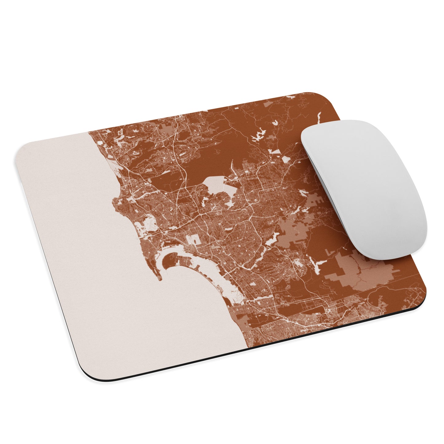 San Diego Brown and White Map Mouse Pad