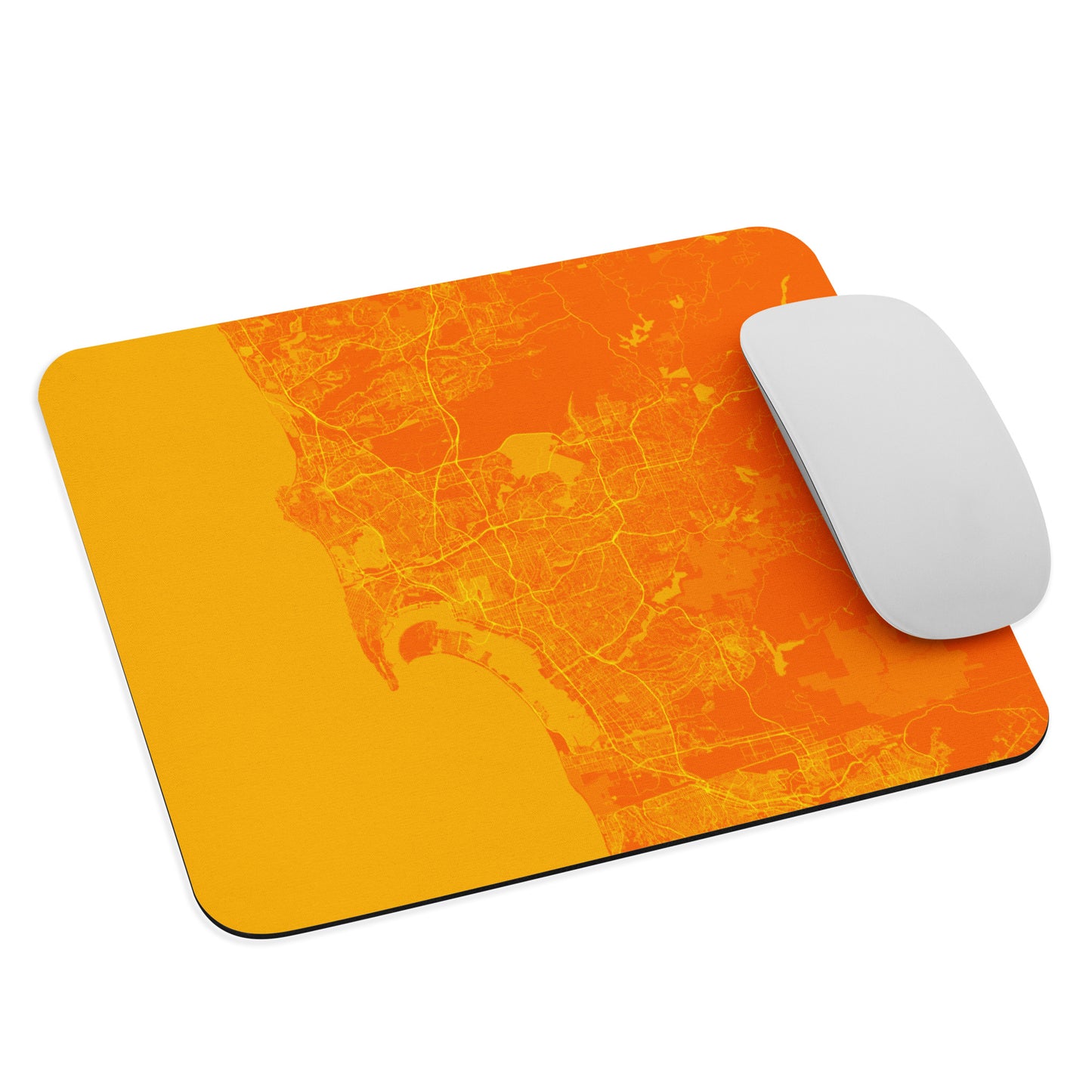 San Diego Orange and Yellow Map Mouse Pad
