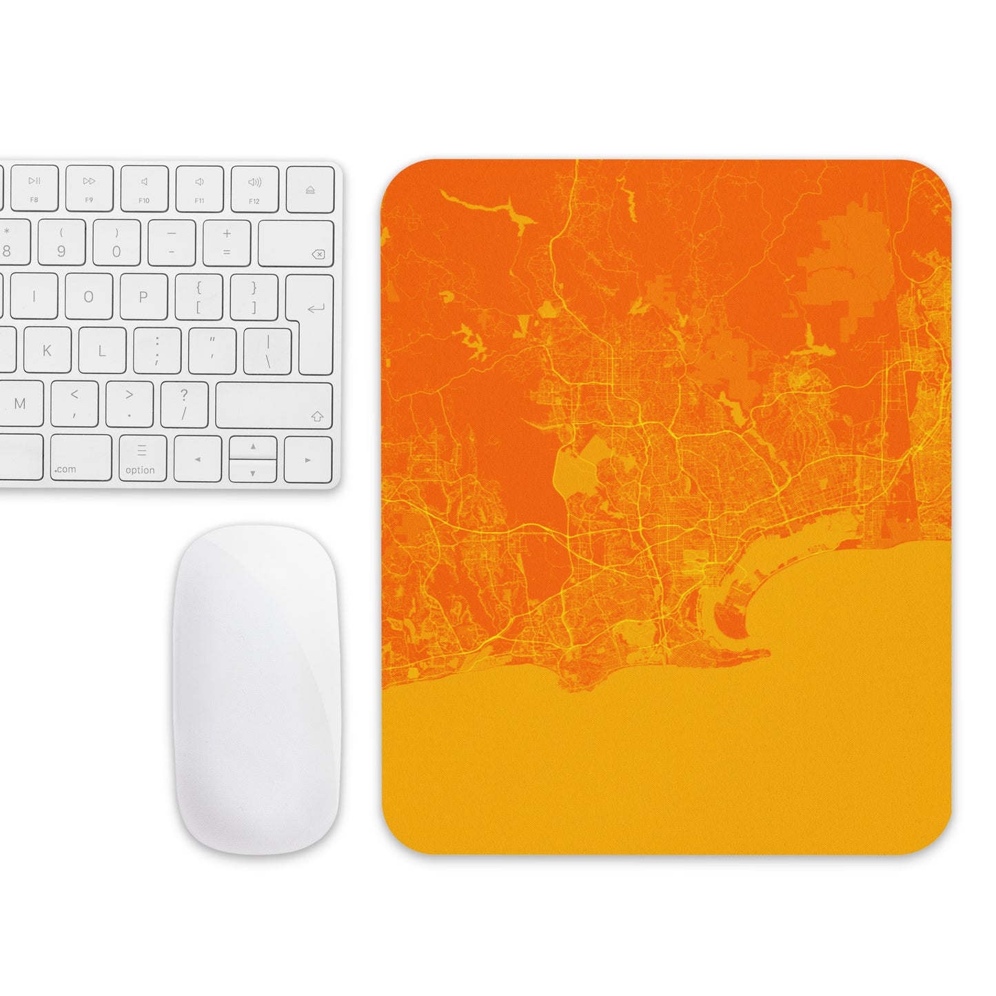 San Diego Orange and Yellow Map Mouse Pad