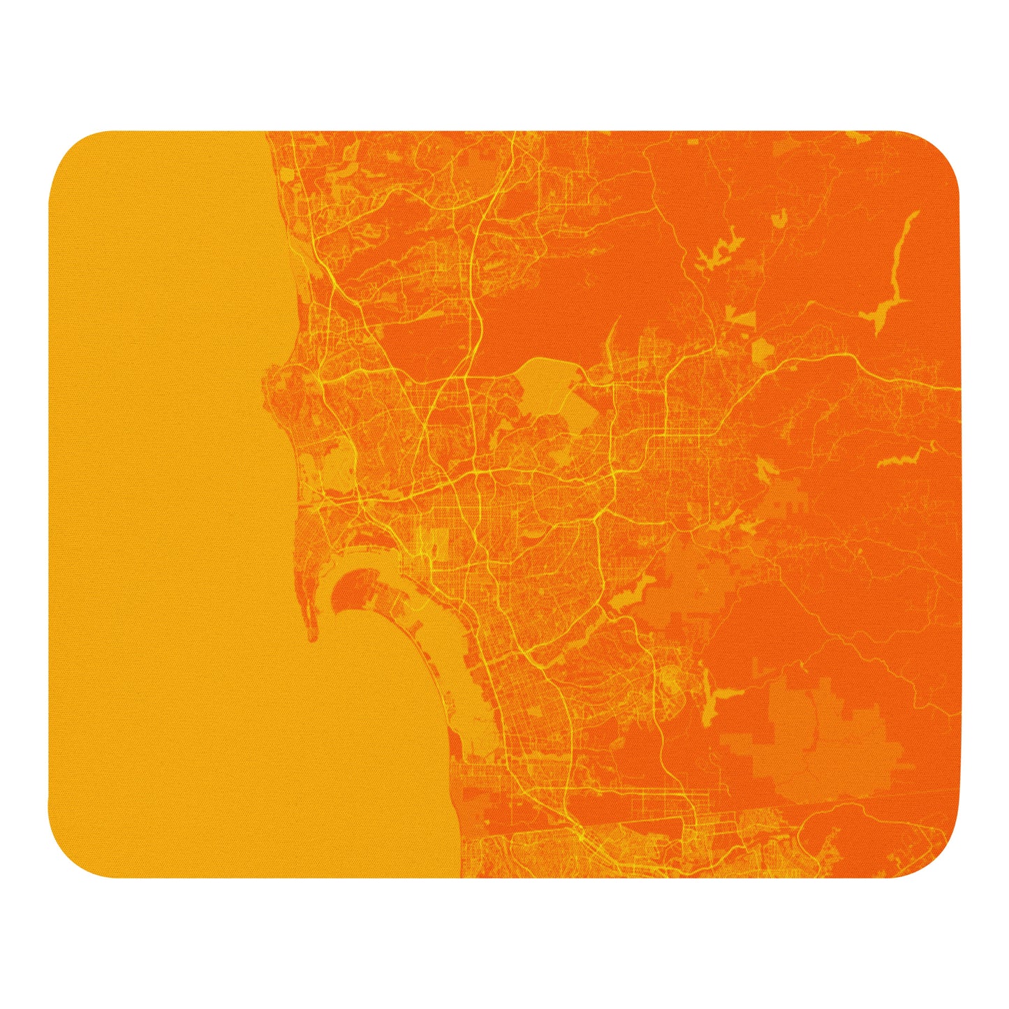 San Diego Orange and Yellow Map Mouse Pad