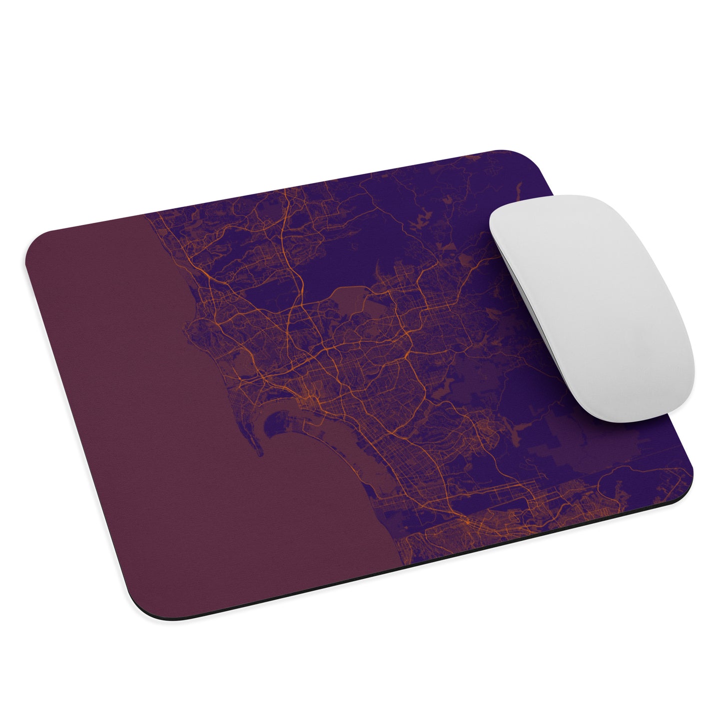 San Diego Purple and Orange Map Mouse Pad