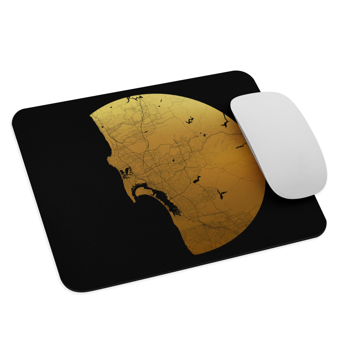 San Diego Gold on Black Map Mouse Pad