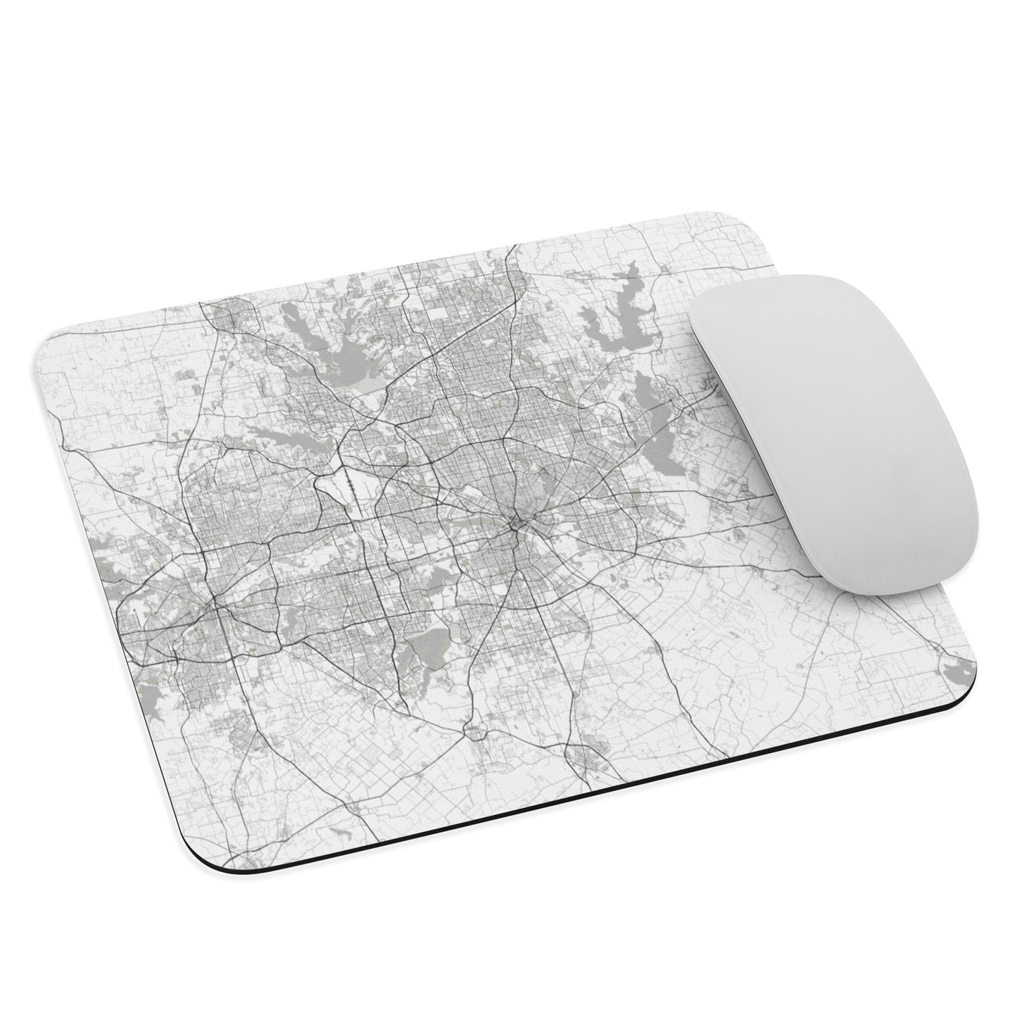 Dallas White Map Mouse Pad