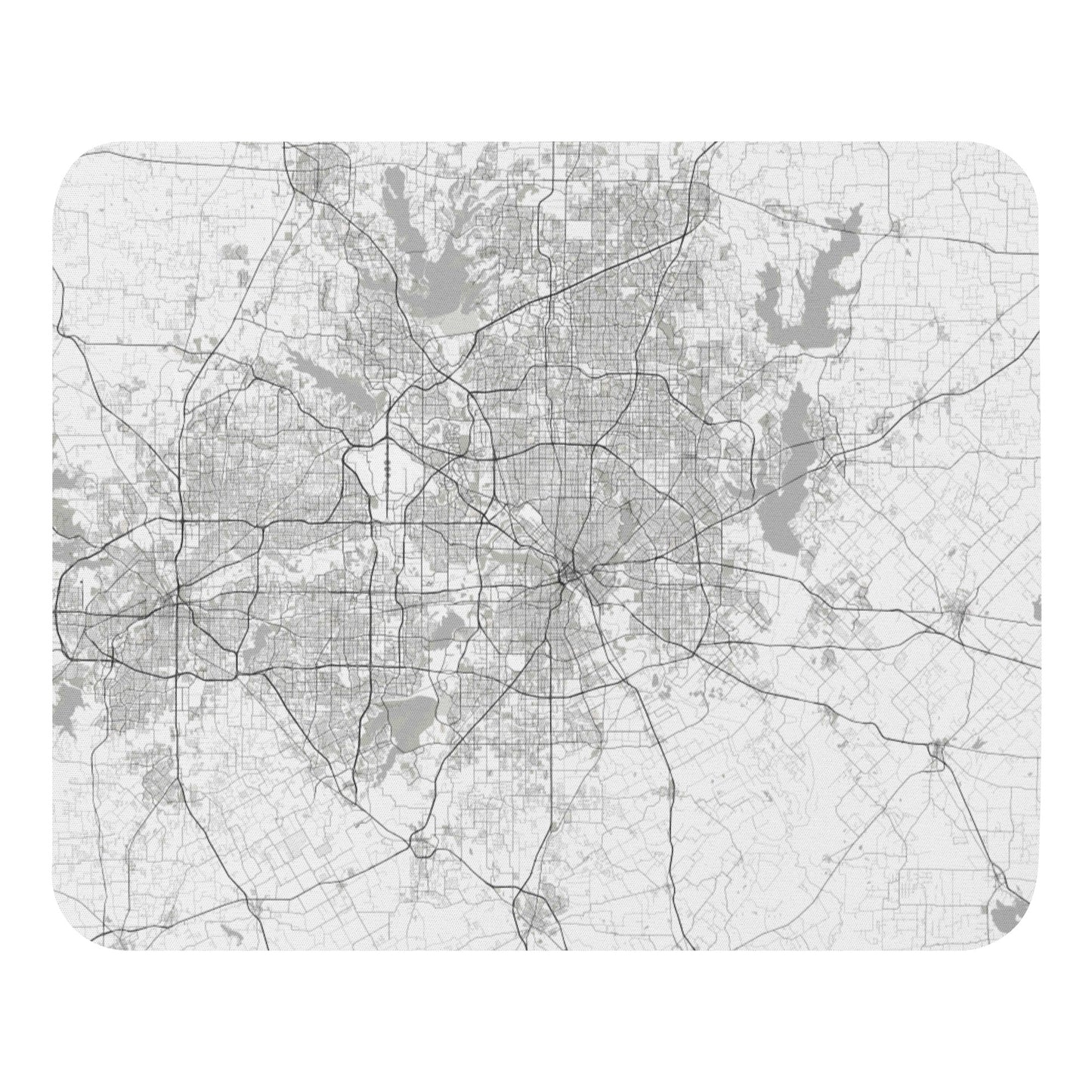 Dallas White Map Mouse Pad
