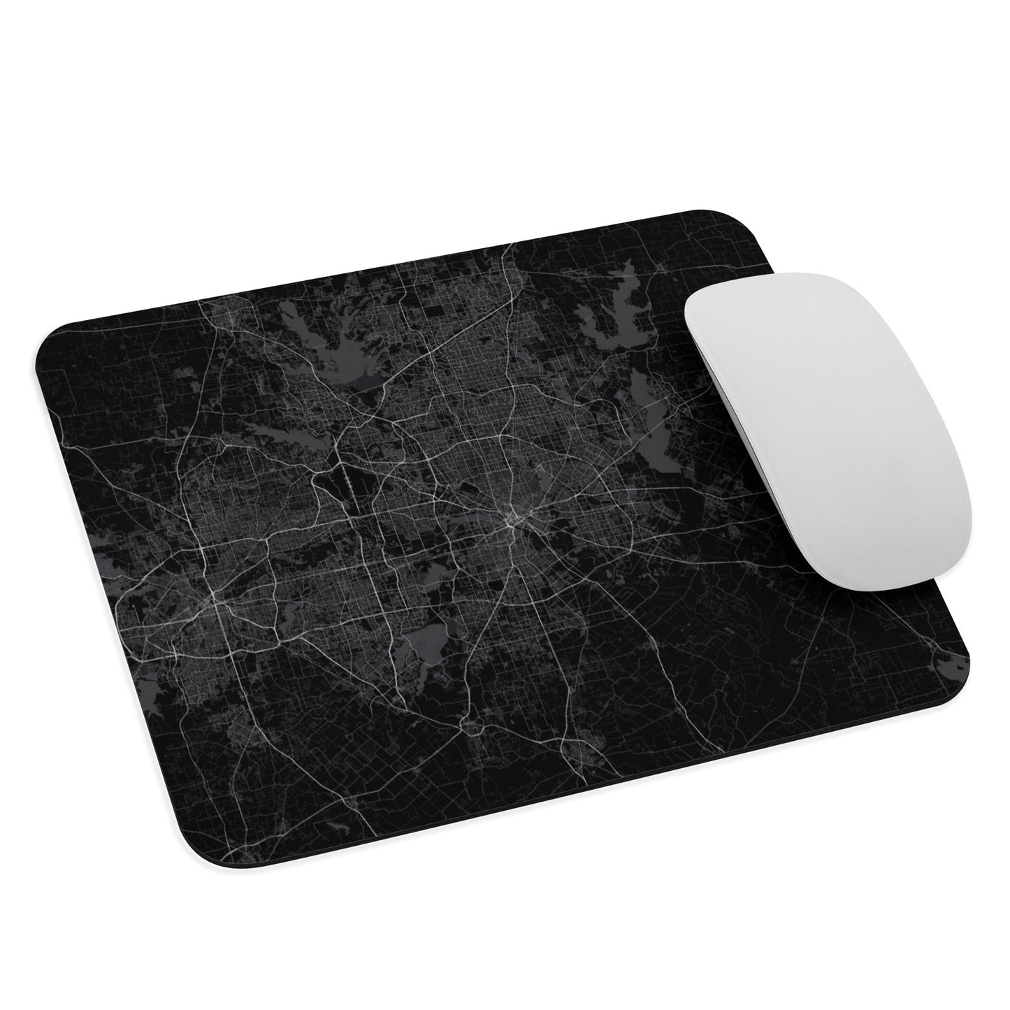 Dallas Black Map Mouse Pad