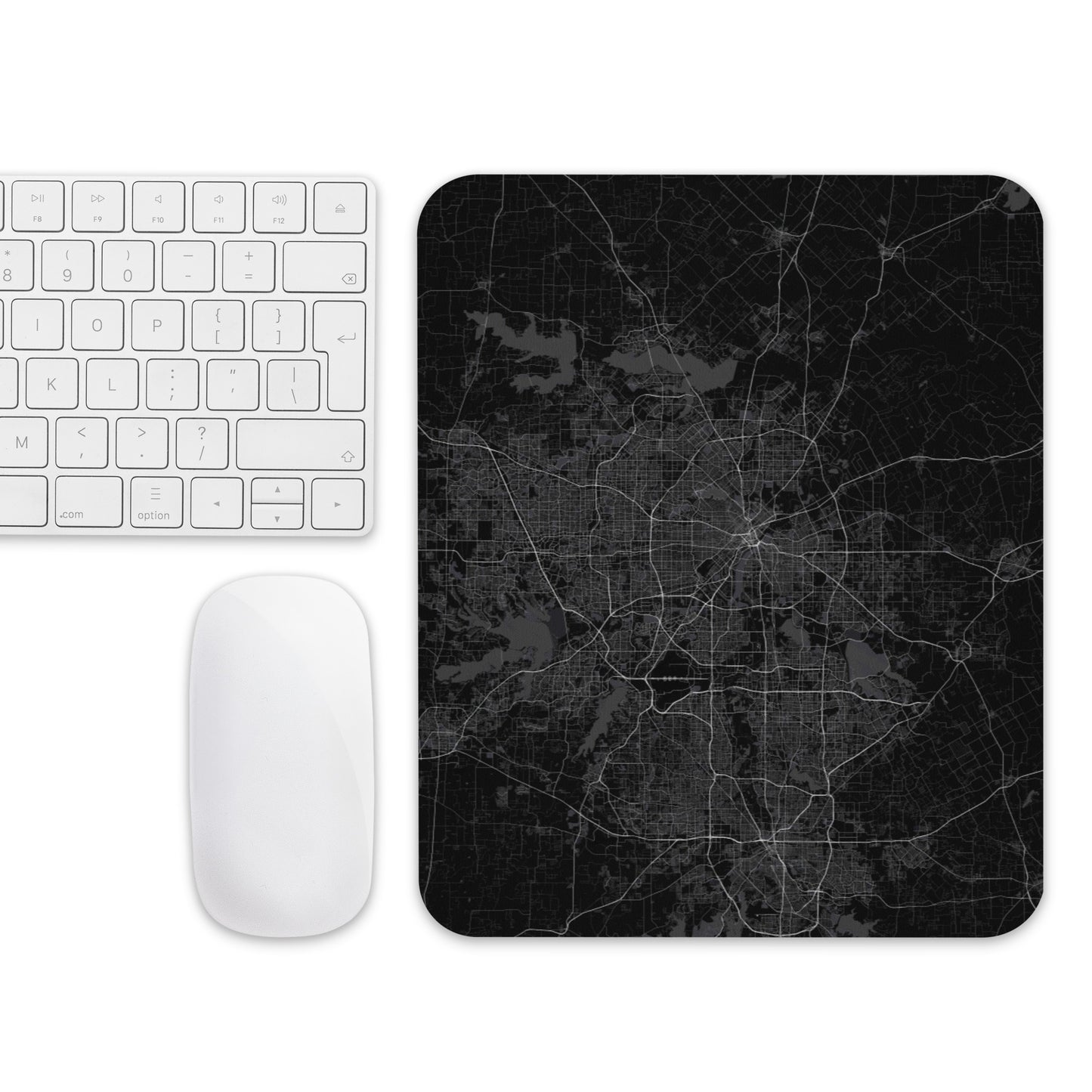 Dallas Black Map Mouse Pad