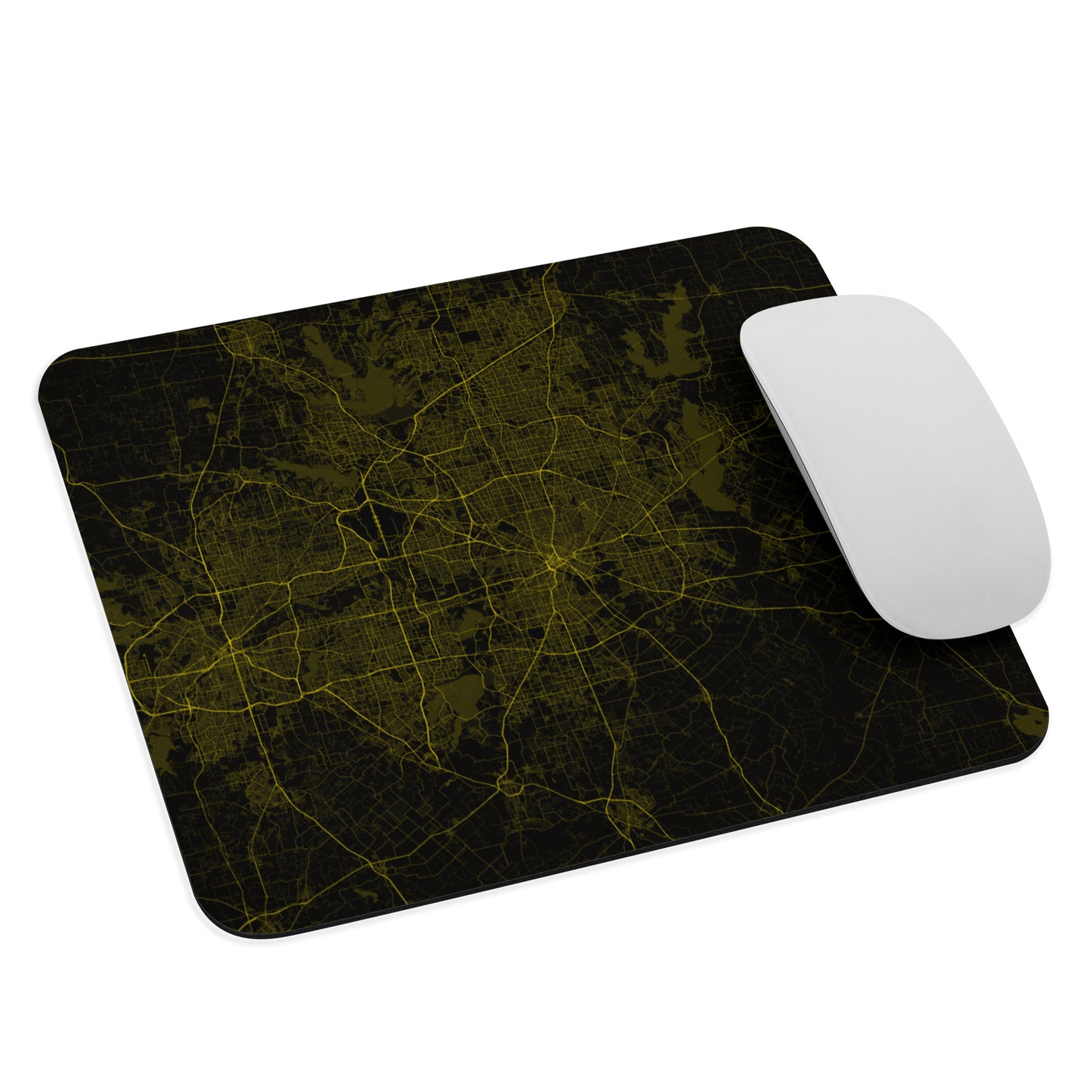 Dallas Black and Yellow Map Mouse Pad