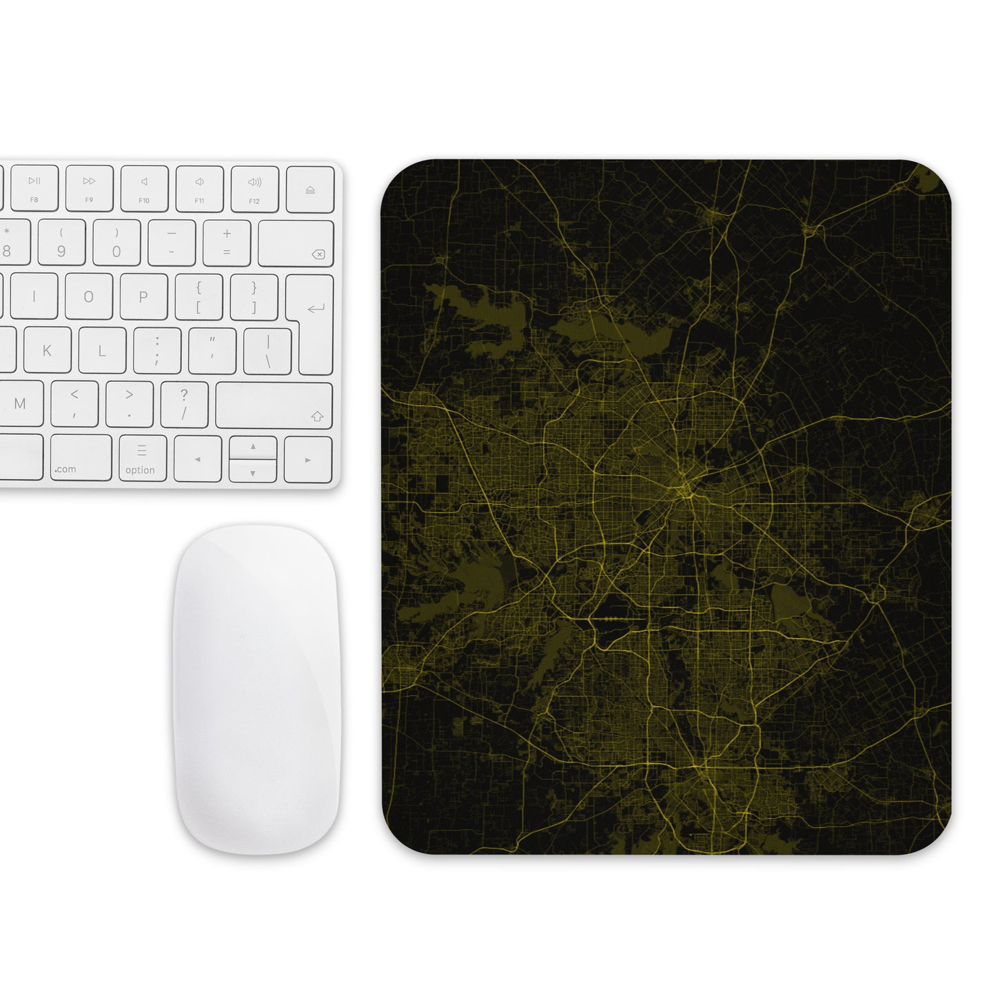 Dallas Black and Yellow Map Mouse Pad