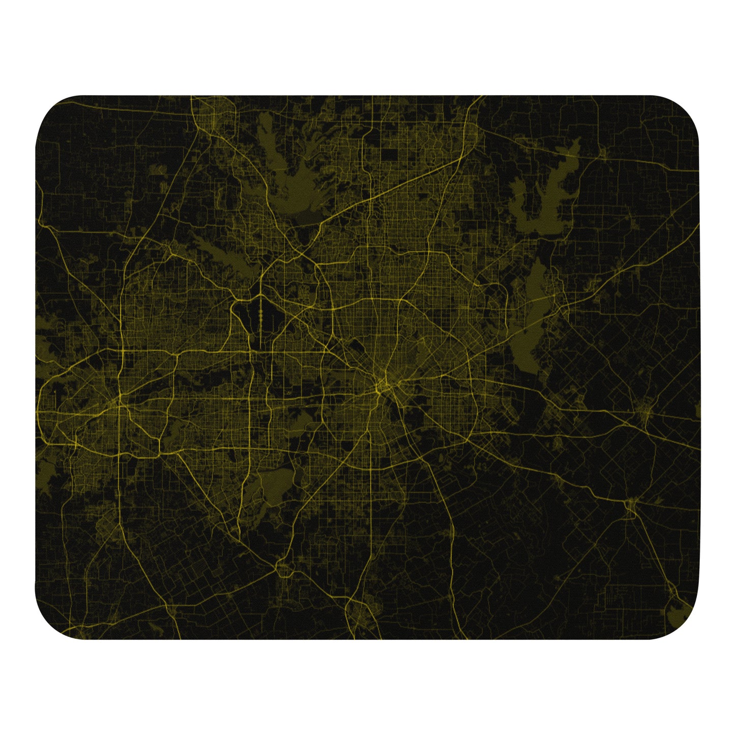Dallas Black and Yellow Map Mouse Pad